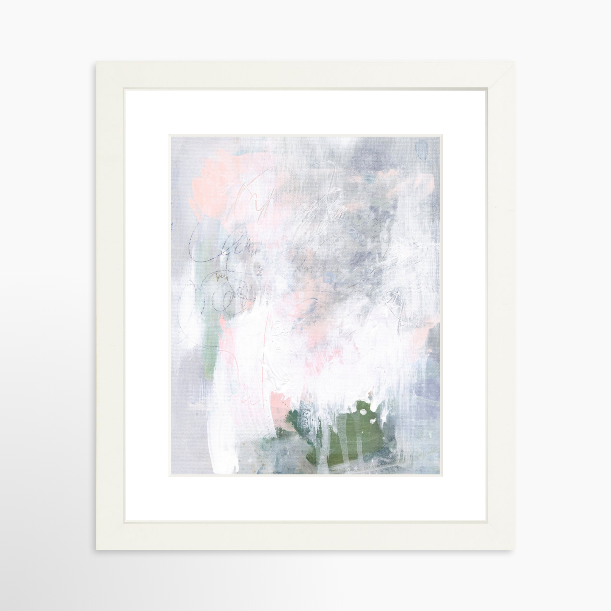 8x10 / White Frame + White Mat