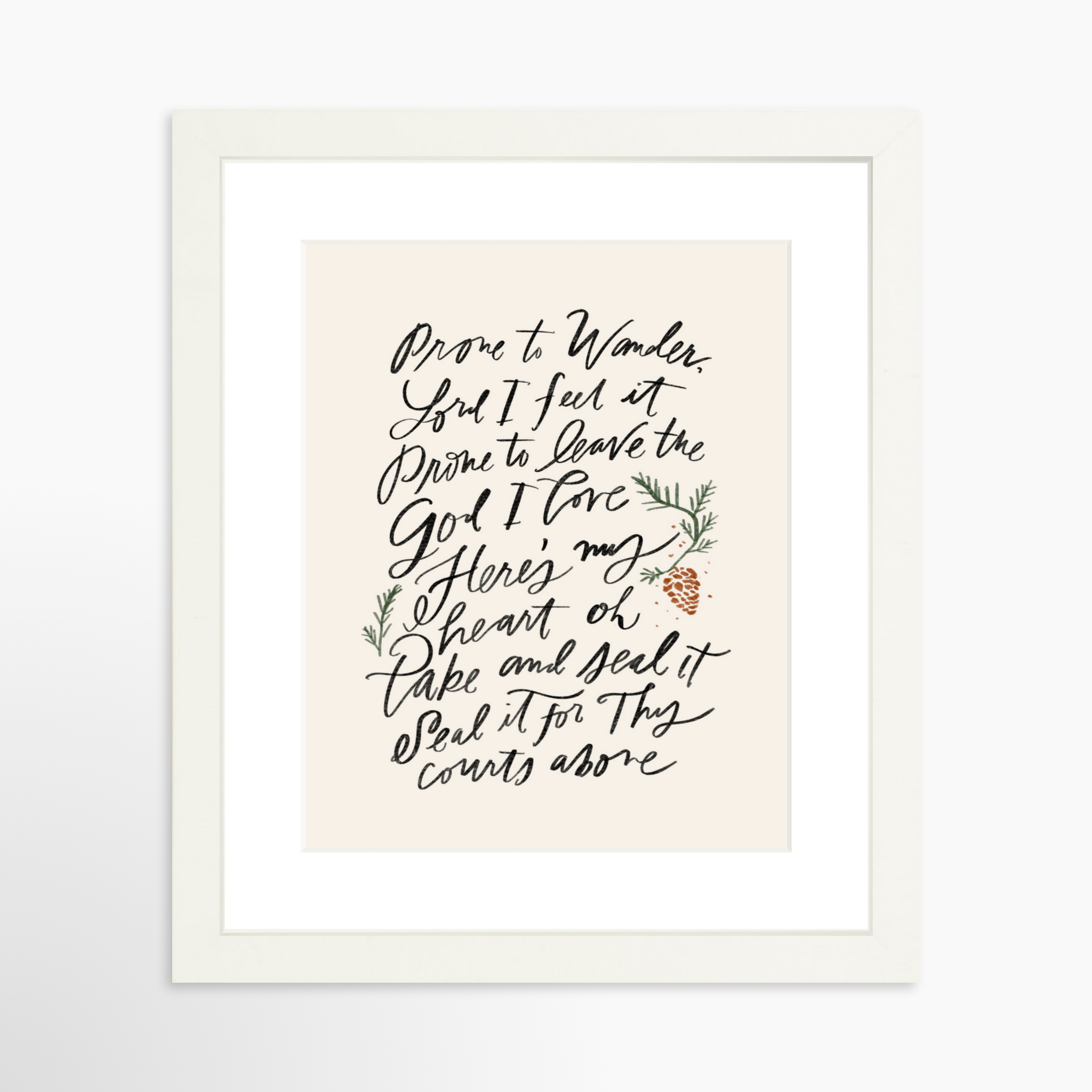 8x10 / White Frame + White Mat