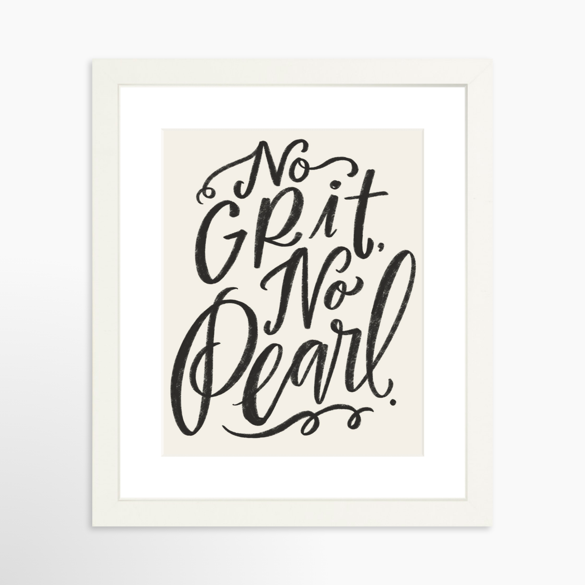 8x10 / White Frame + White Mat