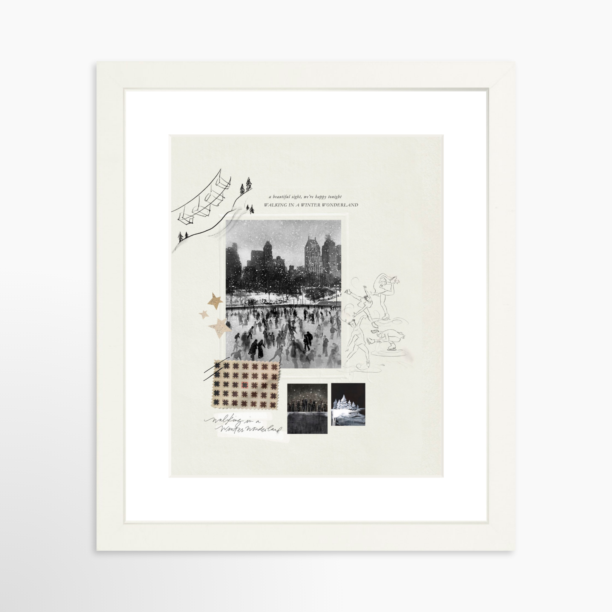 8x10 / White Frame + White Mat