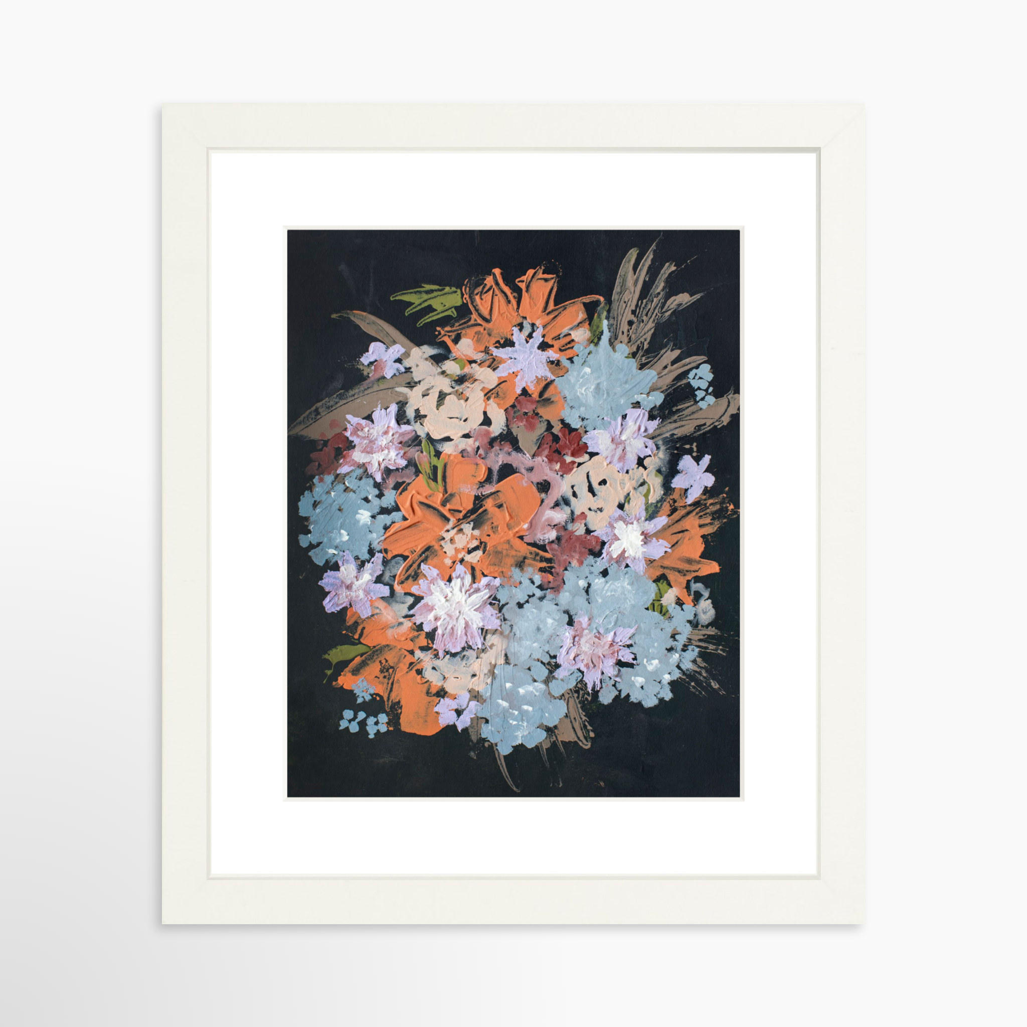 8x10 / White Frame + White Mat