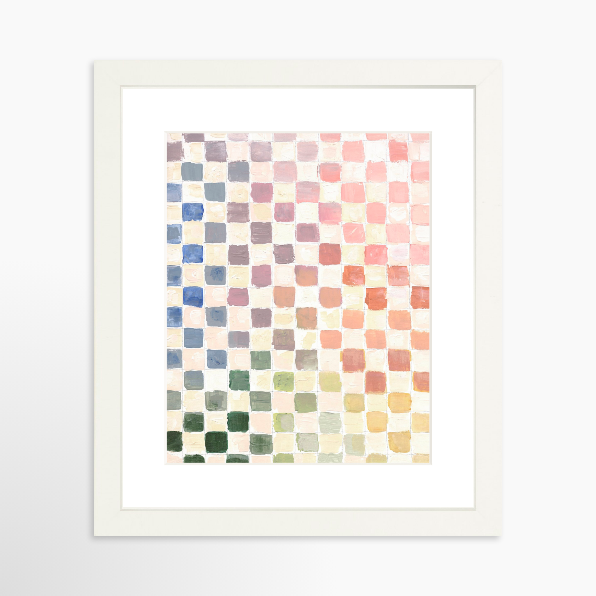 8x10 / White Frame + White Mat