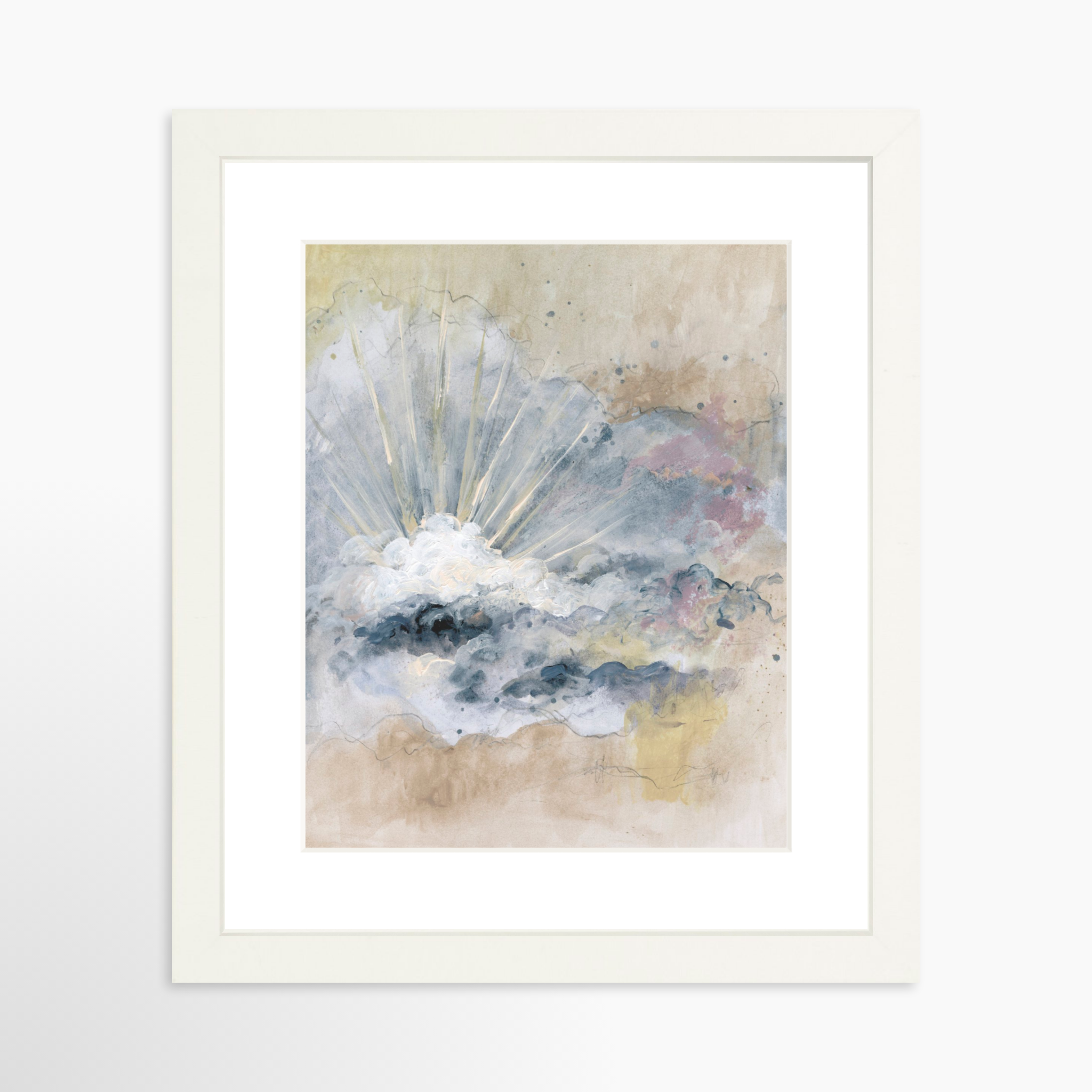 8x10 / White Frame + White Mat