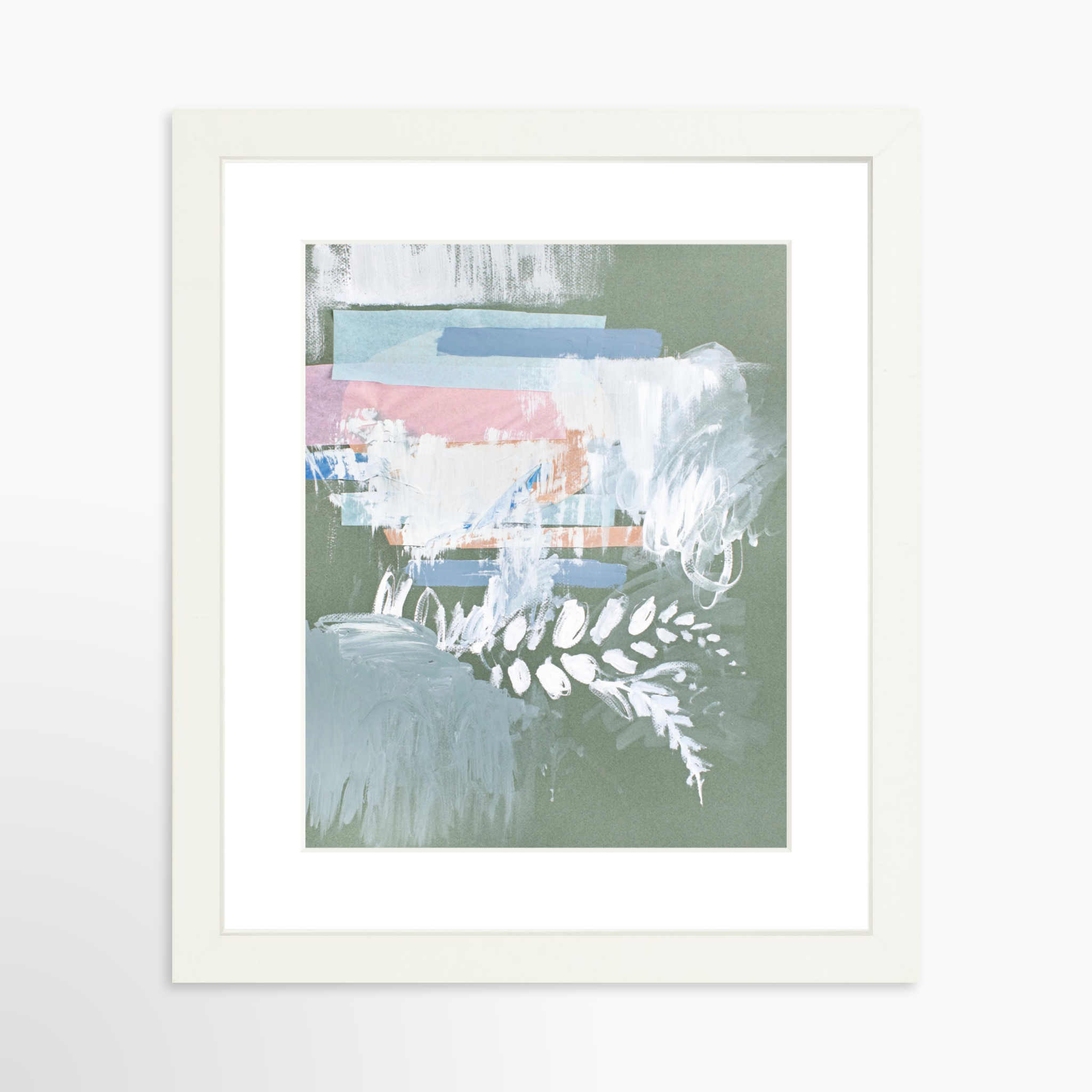 8x10 / White Frame + White Mat