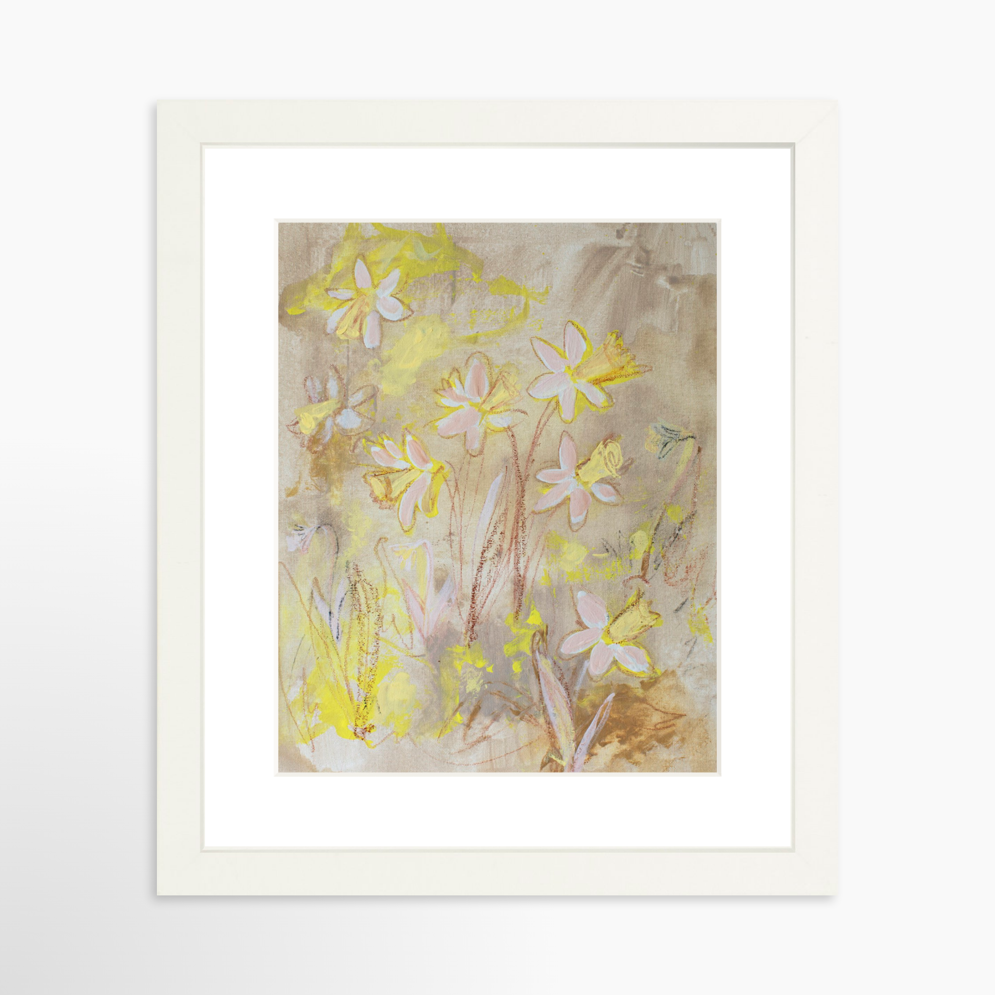 8x10 / White Frame + White Mat
