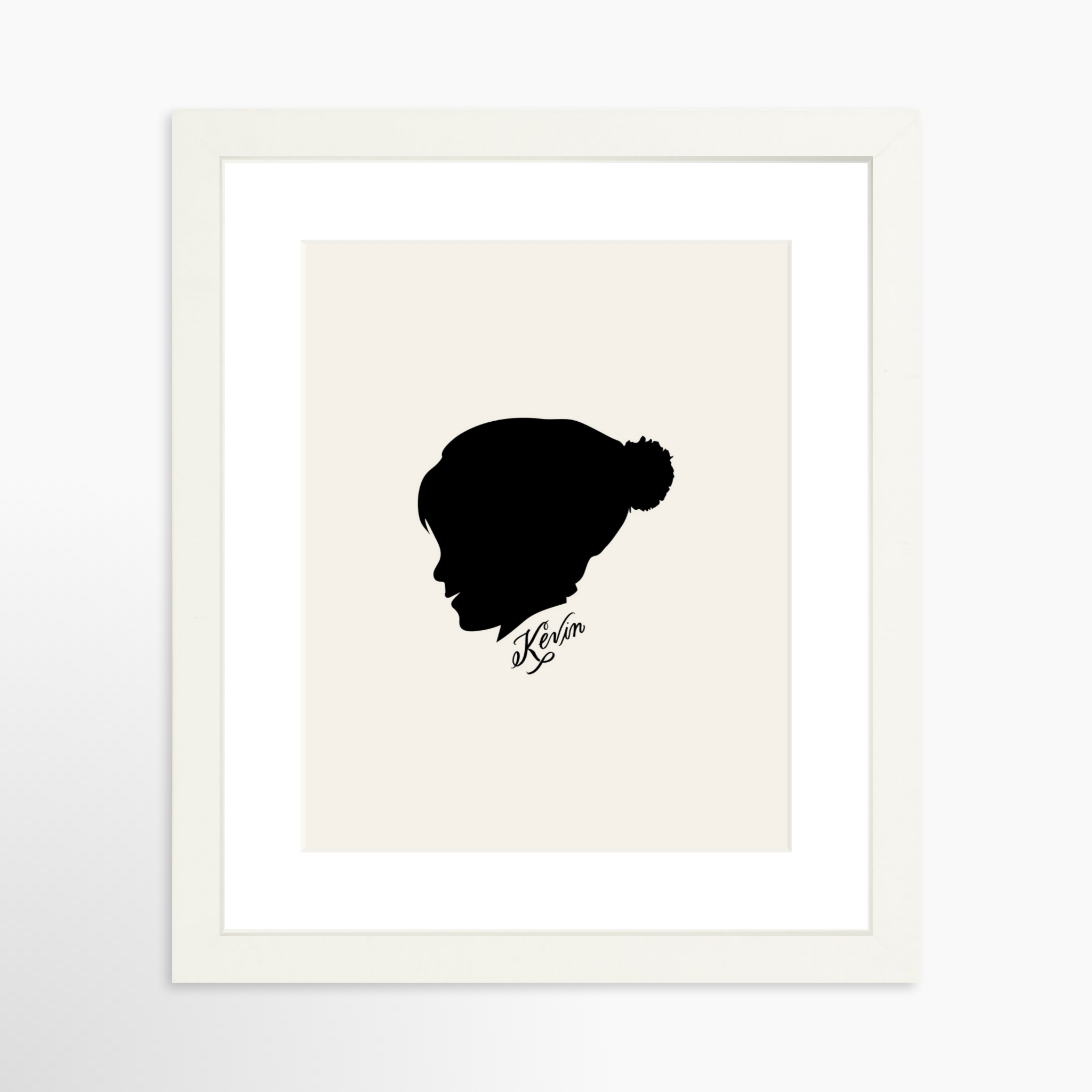 8x10 / White Frame + White Mat