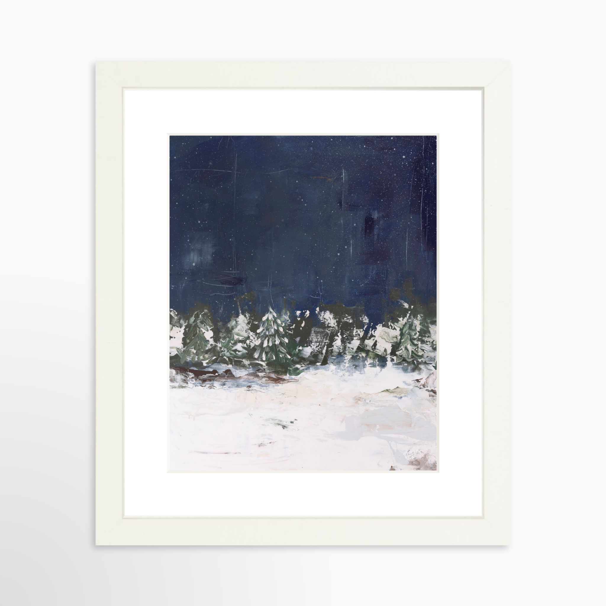 8x10 / White Frame + White Mat