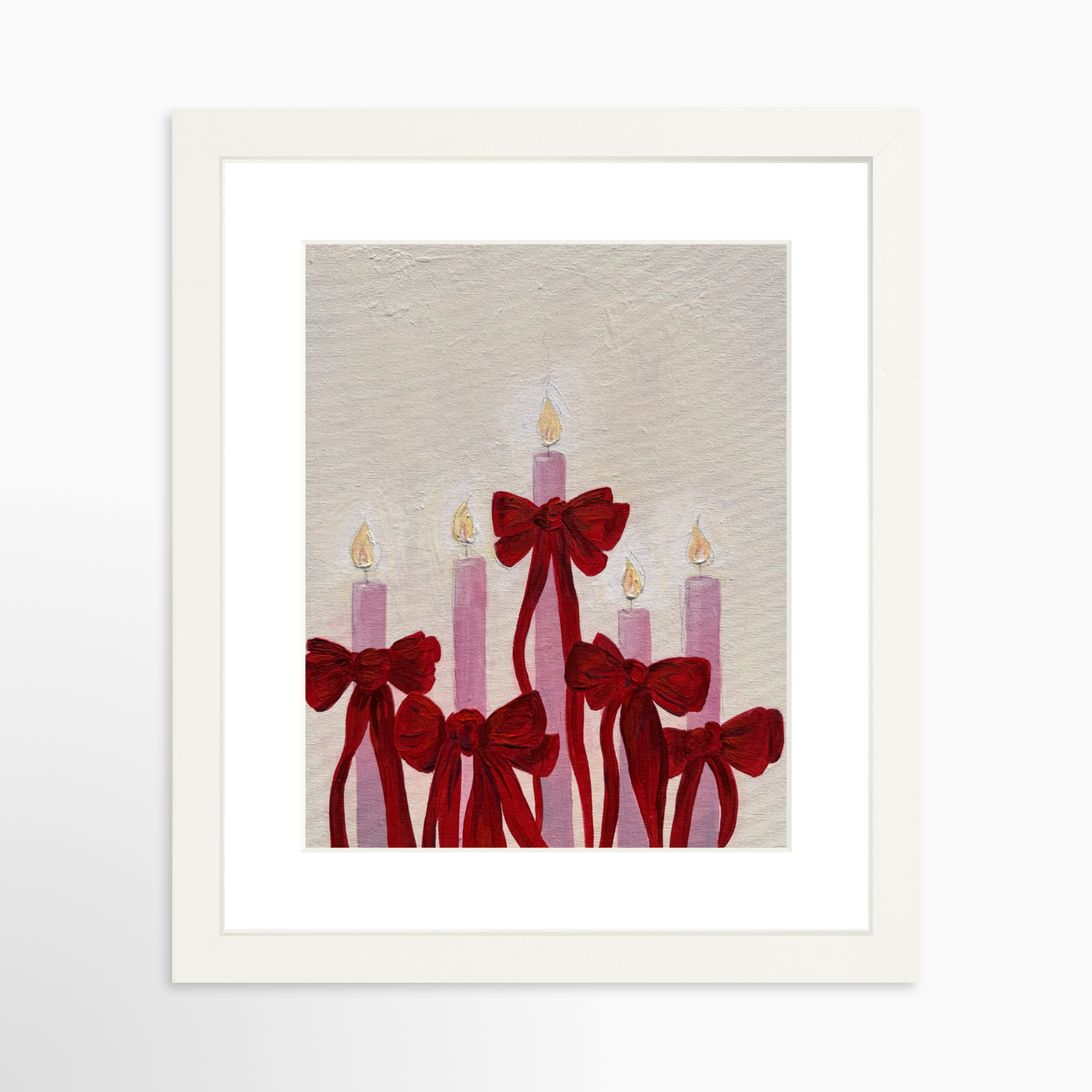 8x10 / White Frame + White Mat