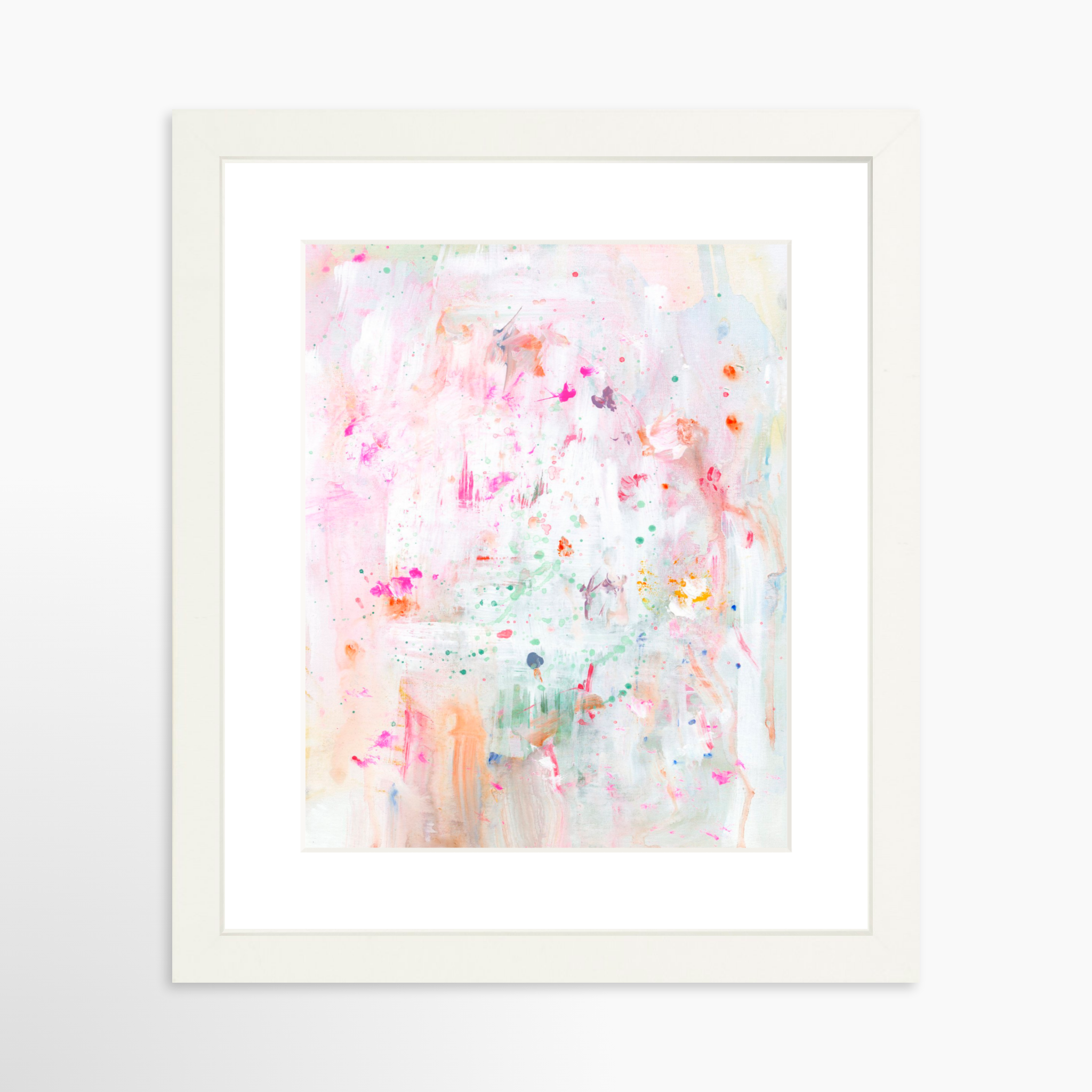 8x10 / White Frame + White Mat