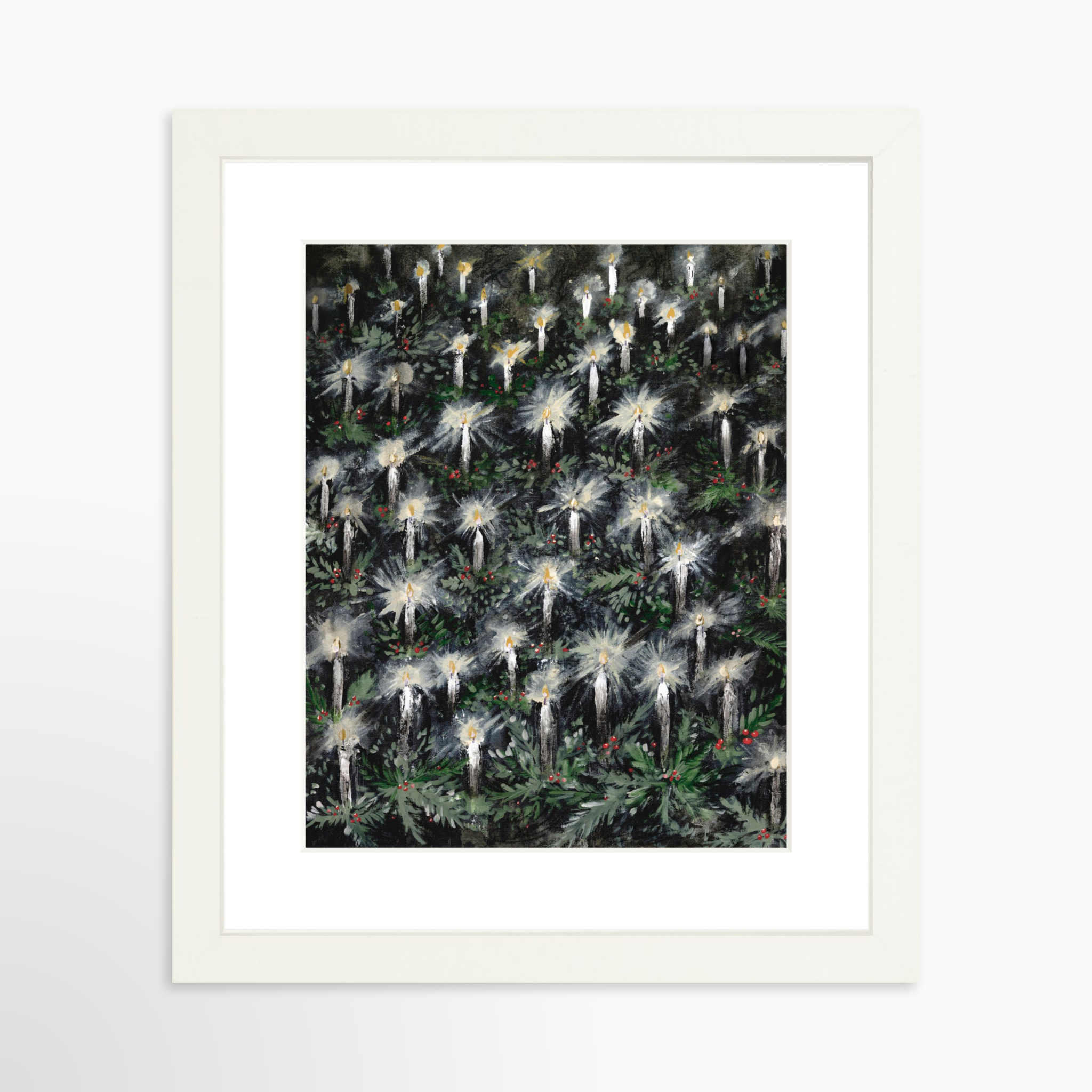 8x10 / White Frame + White Mat