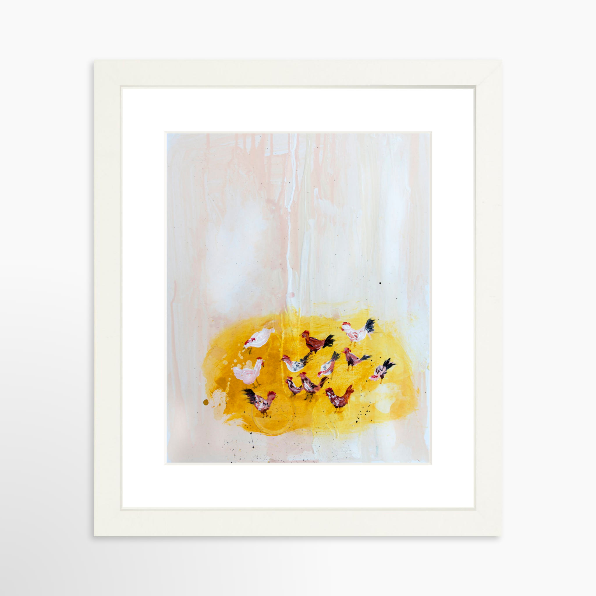 8x10 / White Frame + White Mat