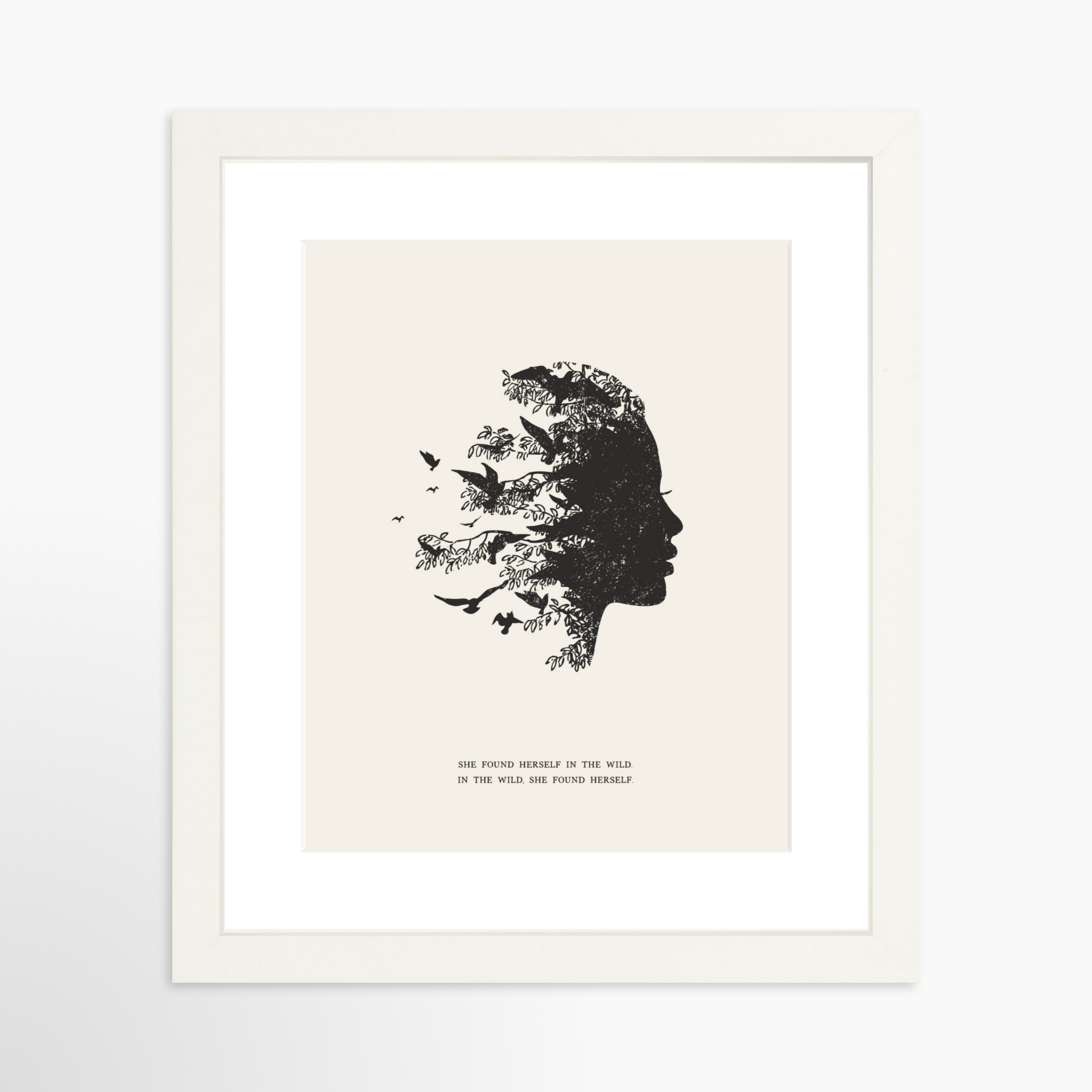 8x10 / White Frame + White Mat