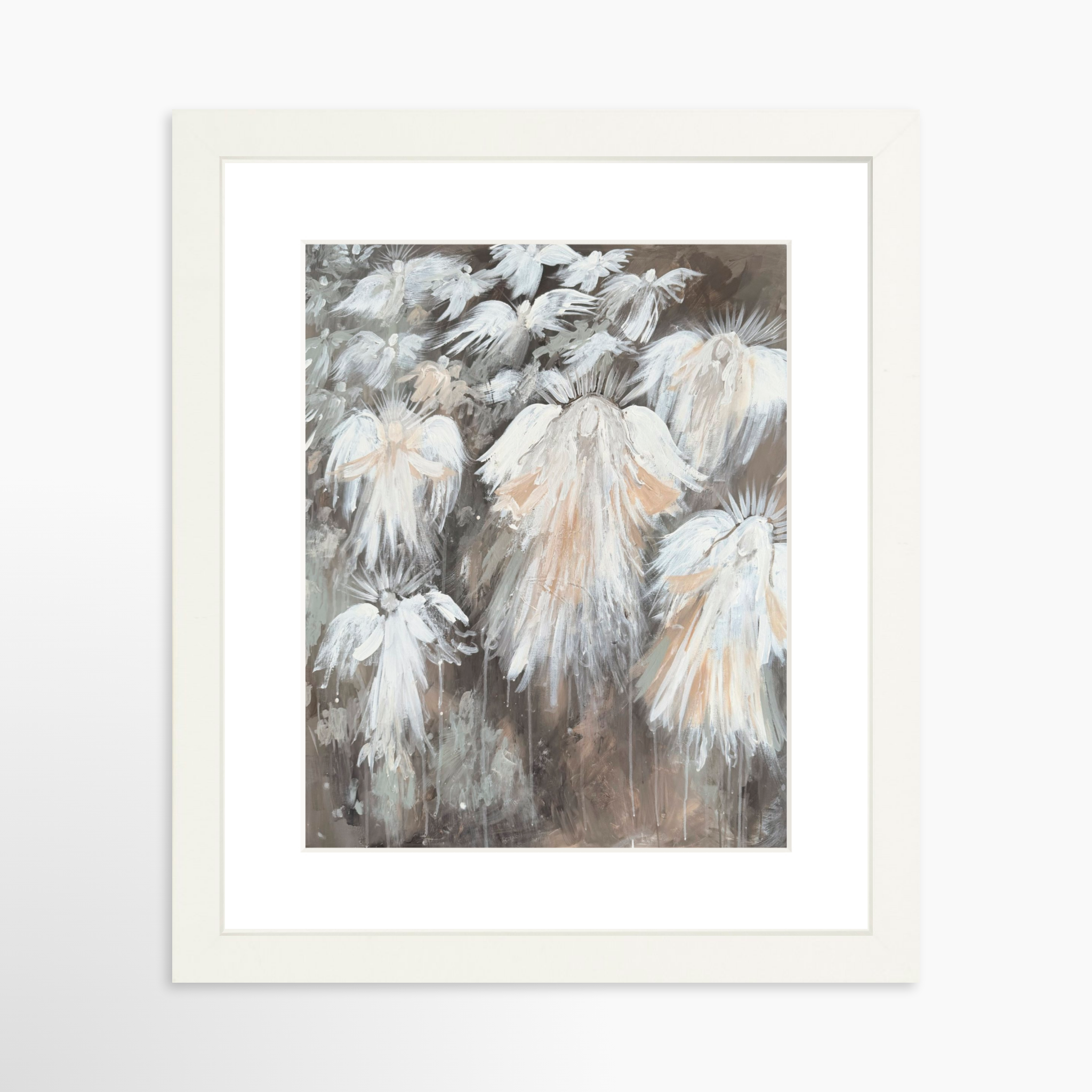 8x10 / White Frame + White Mat
