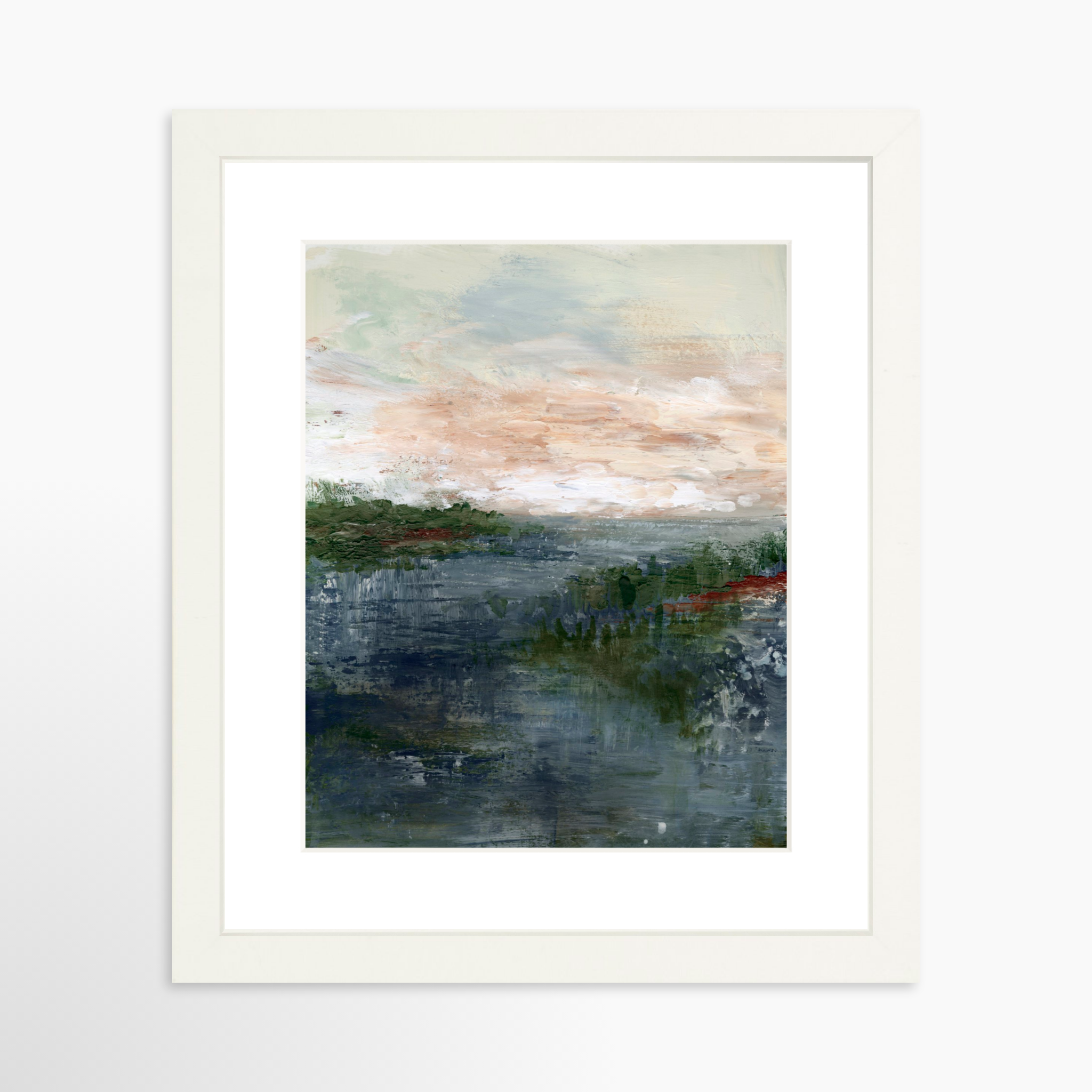 8x10 / White Frame + White Mat