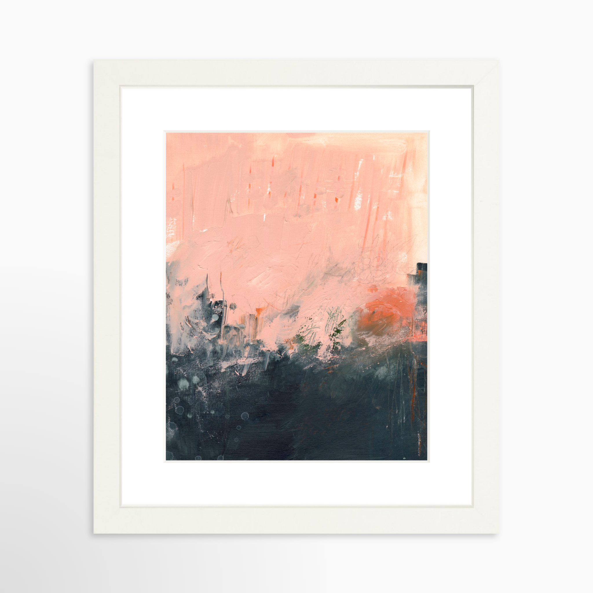 8x10 / White Frame + White Mat