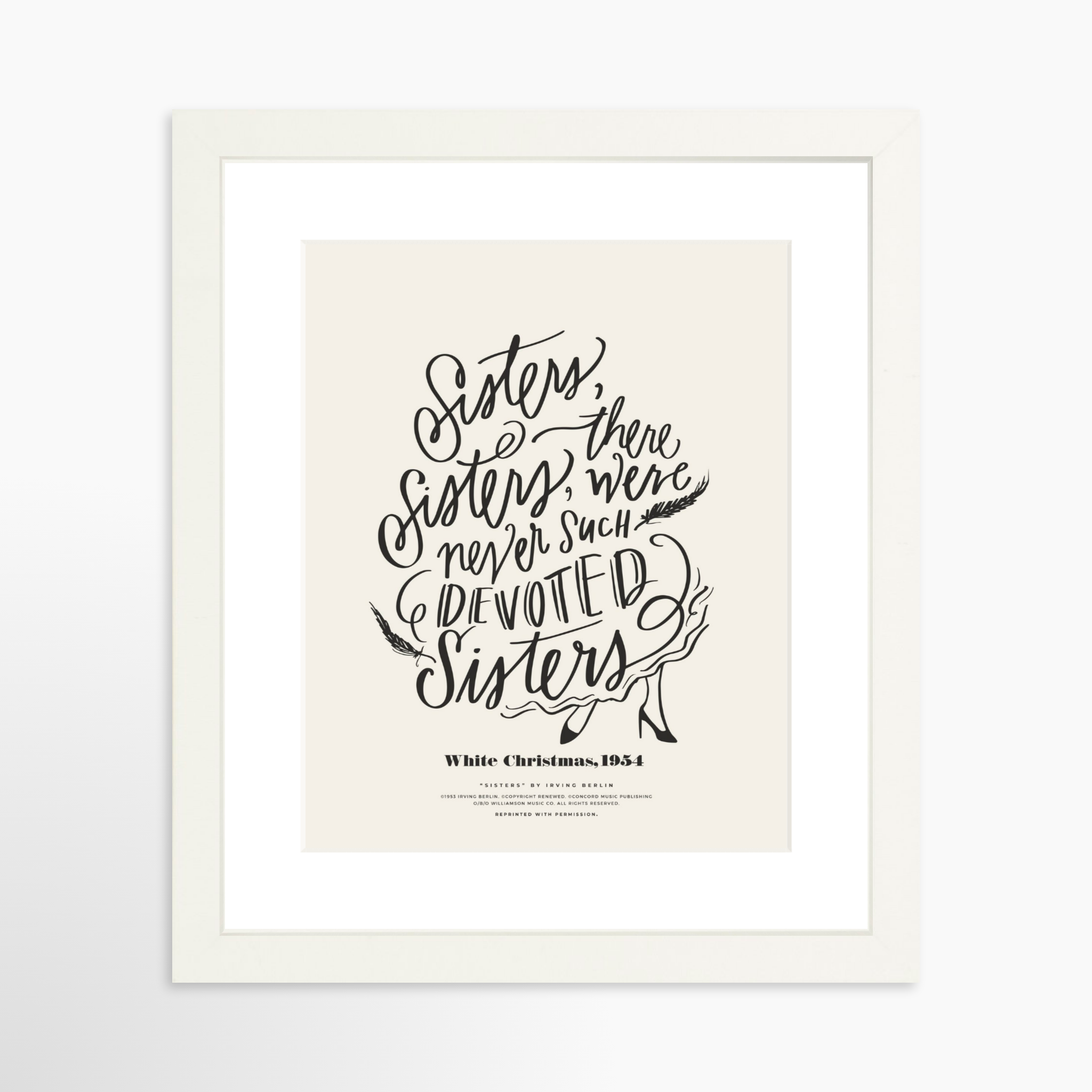 8x10 / White Frame + White Mat