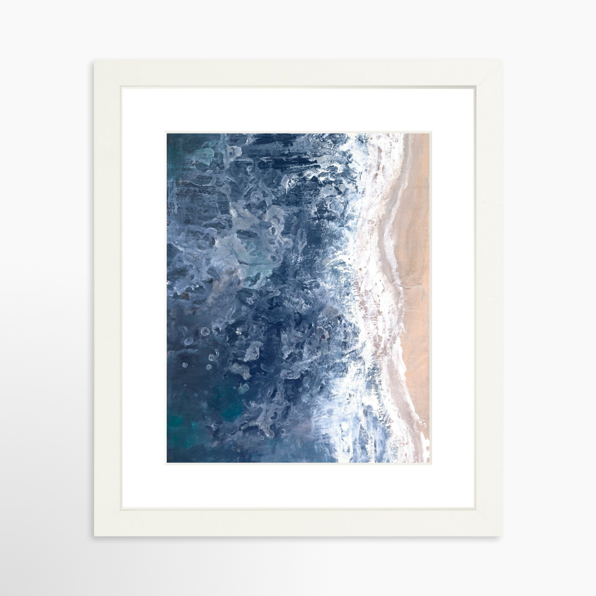 8x10 / White Frame + White Mat