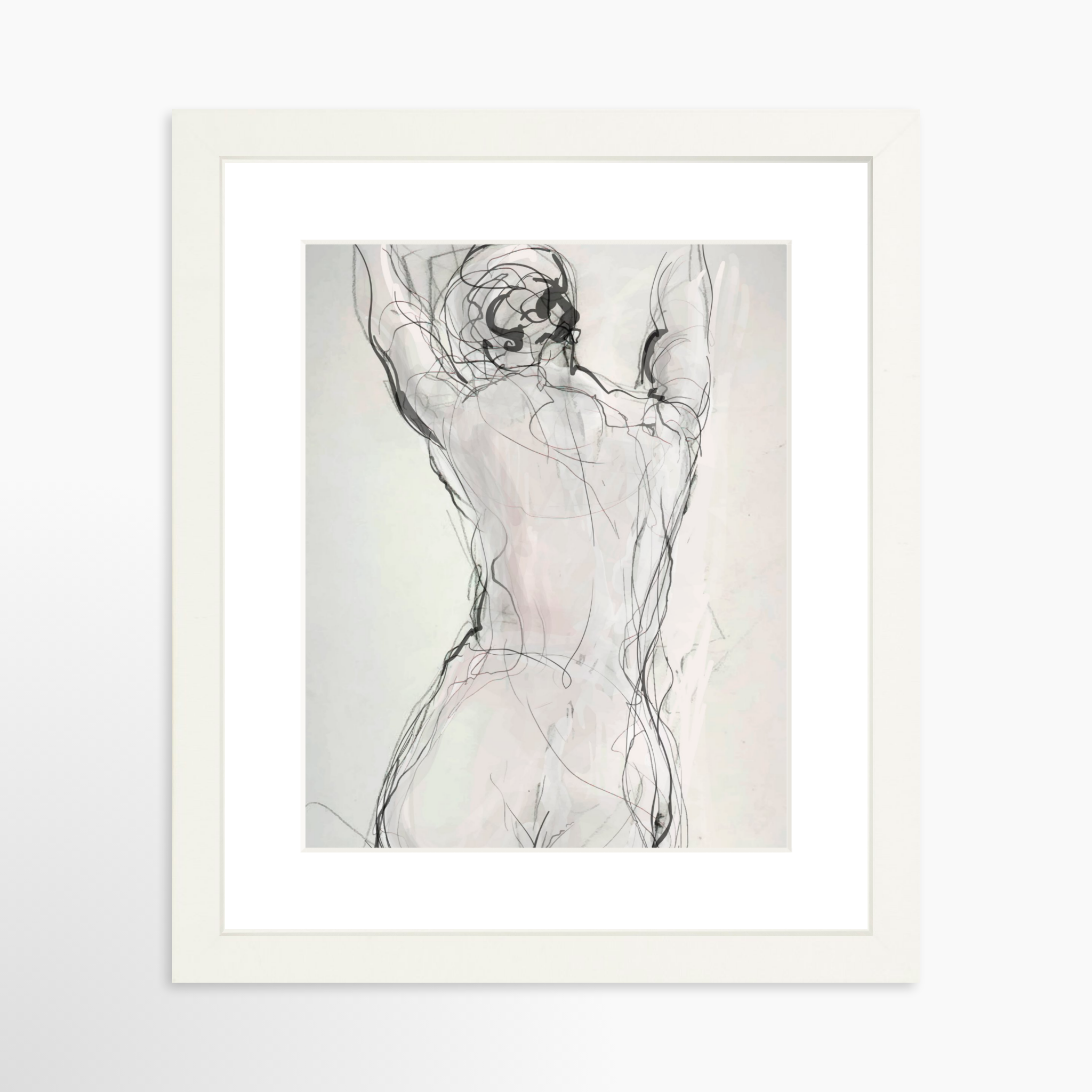 8x10 / White Frame + White Mat
