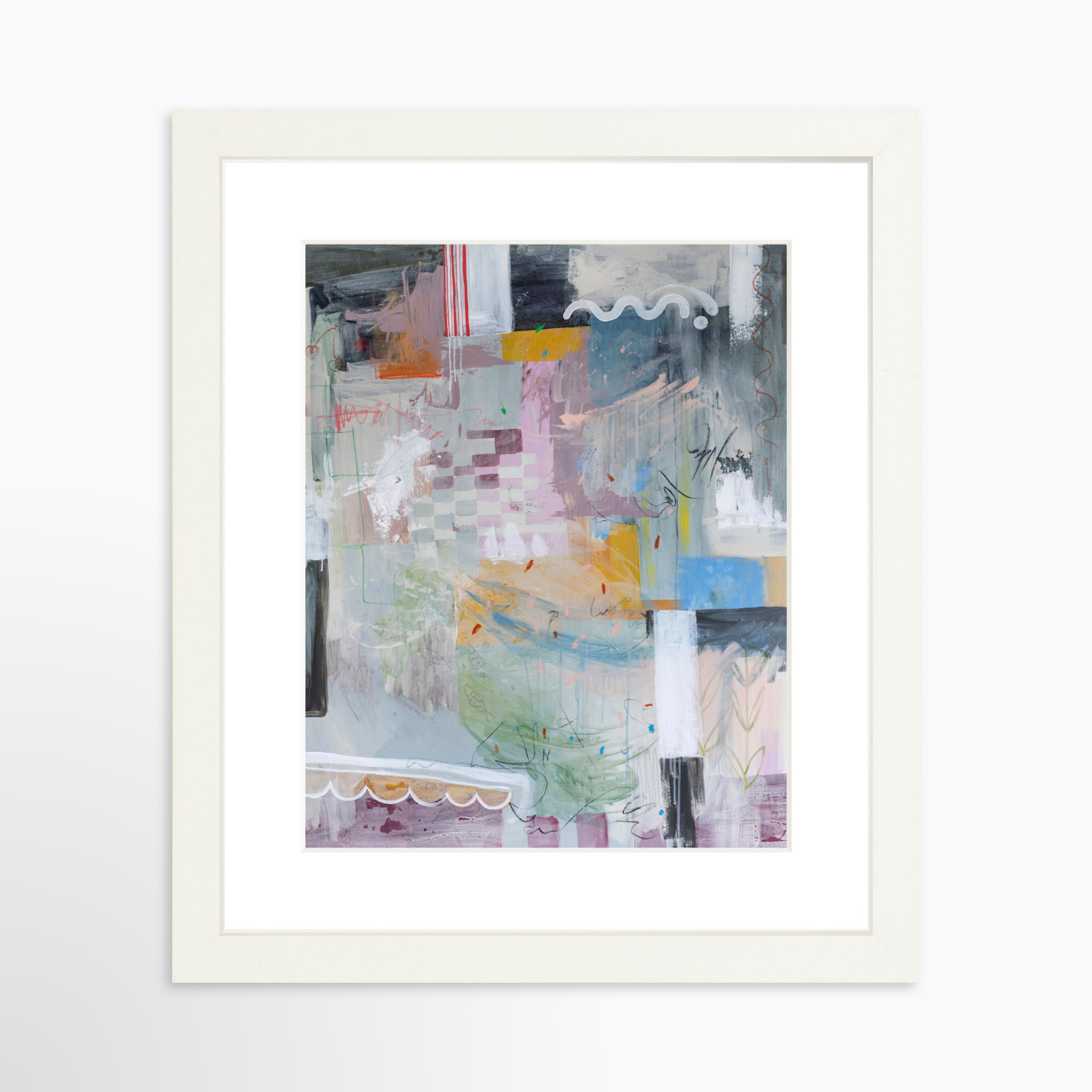 8x10 / White Frame + White Mat