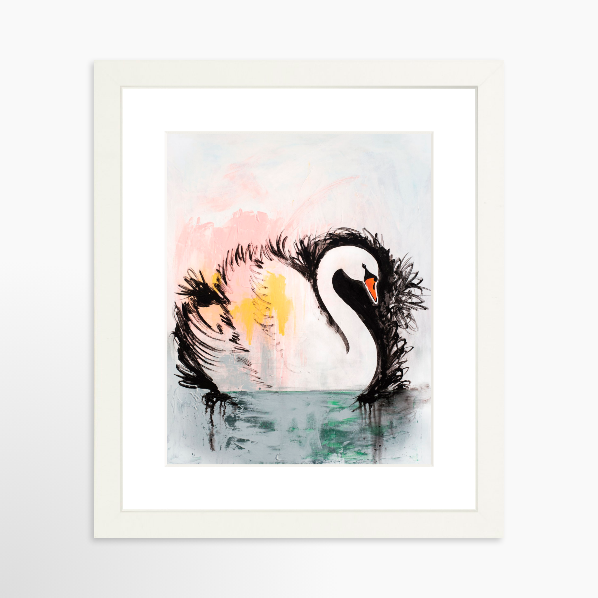 8x10 / White Frame + White Mat