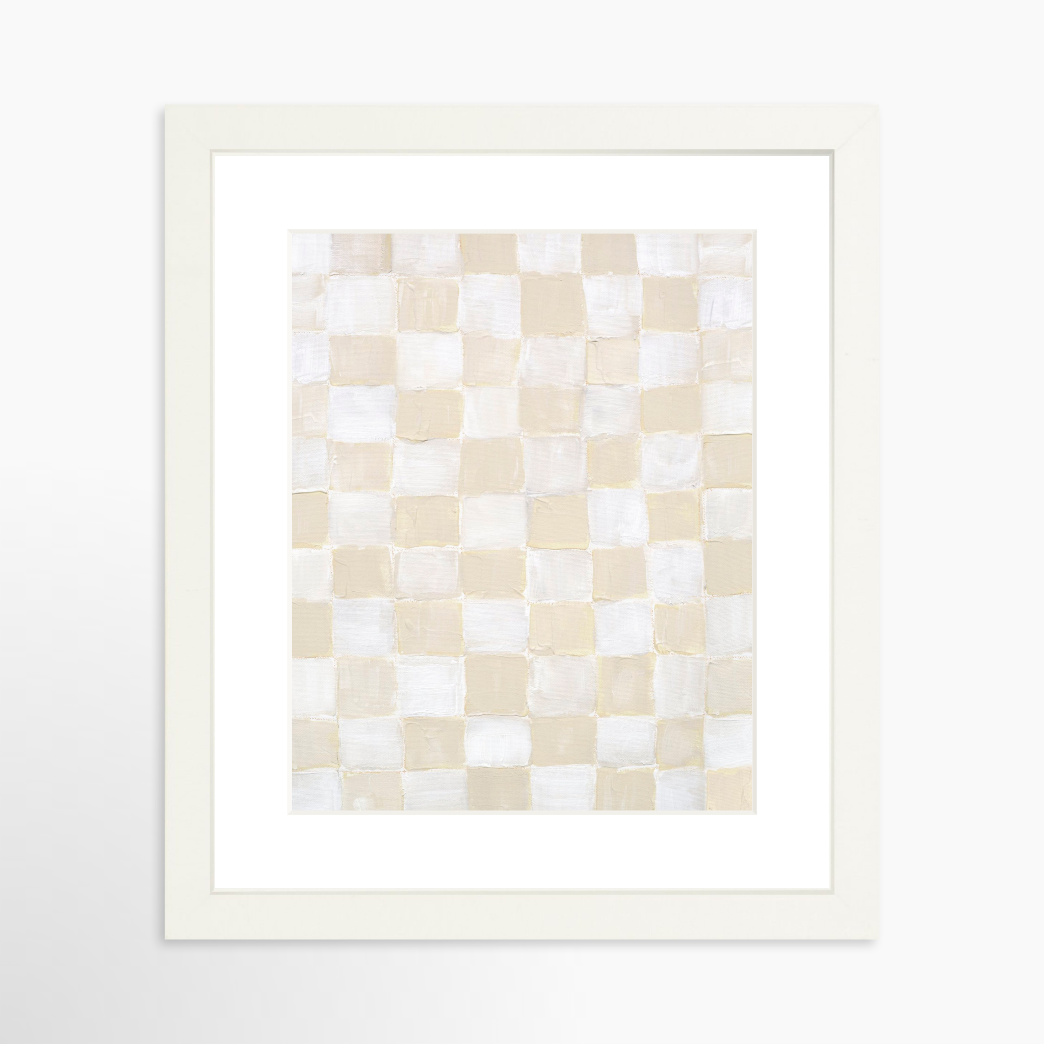 8x10 / White Frame + White Mat