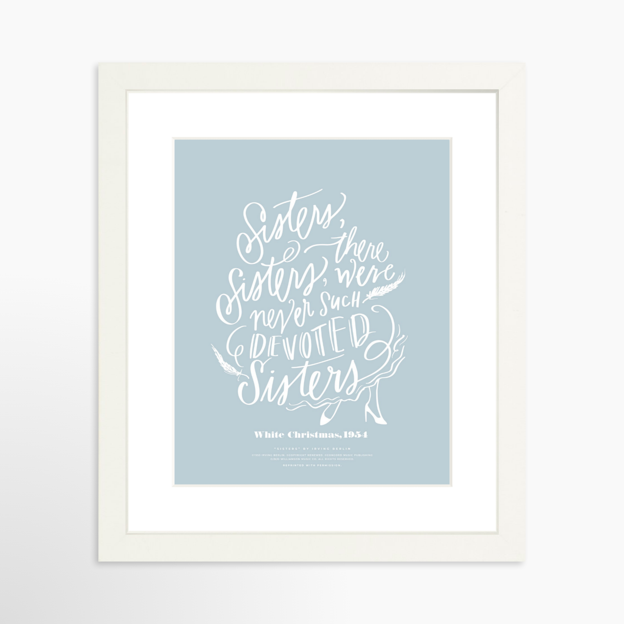 8x10 / White Frame + White Mat