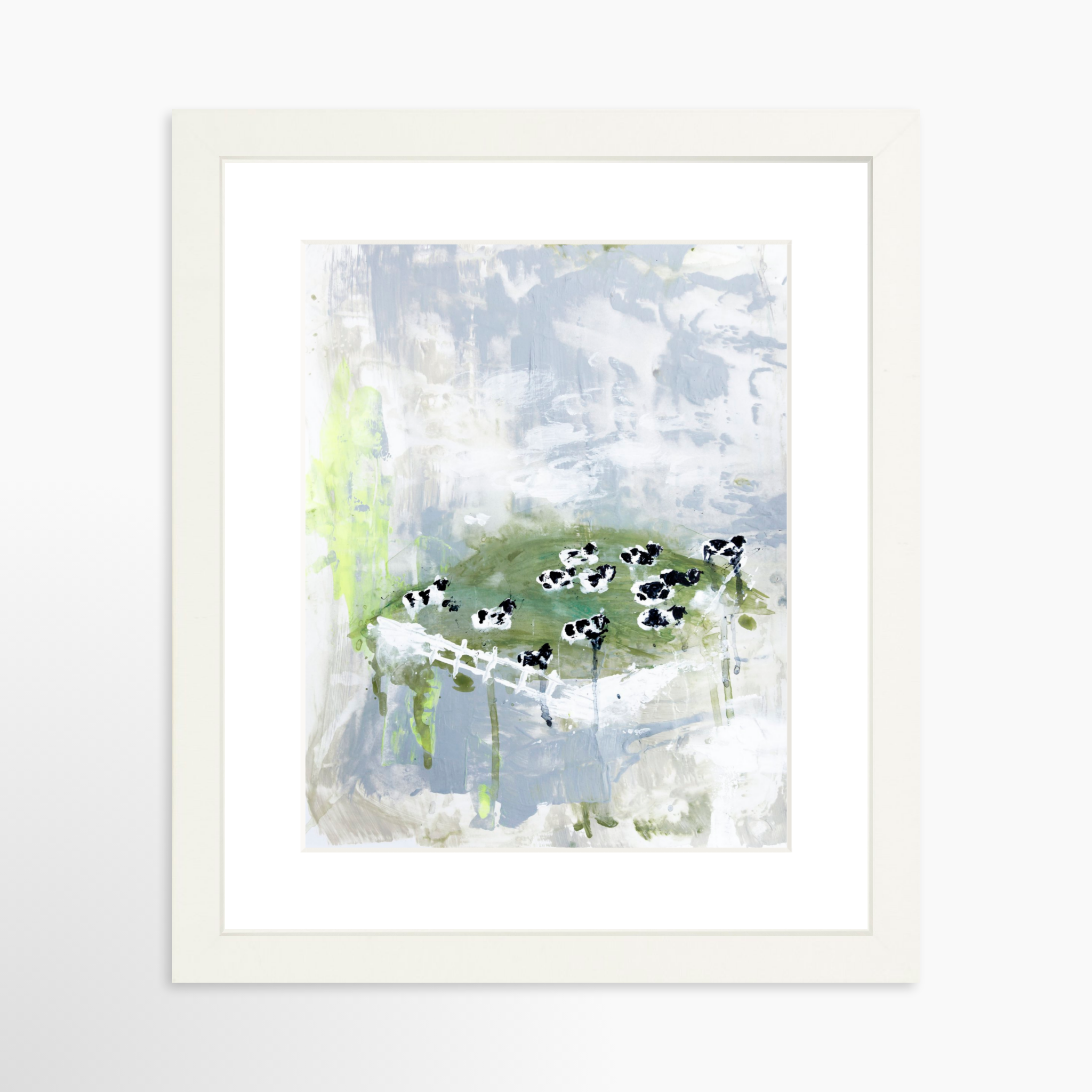 8x10 / White Frame + White Mat