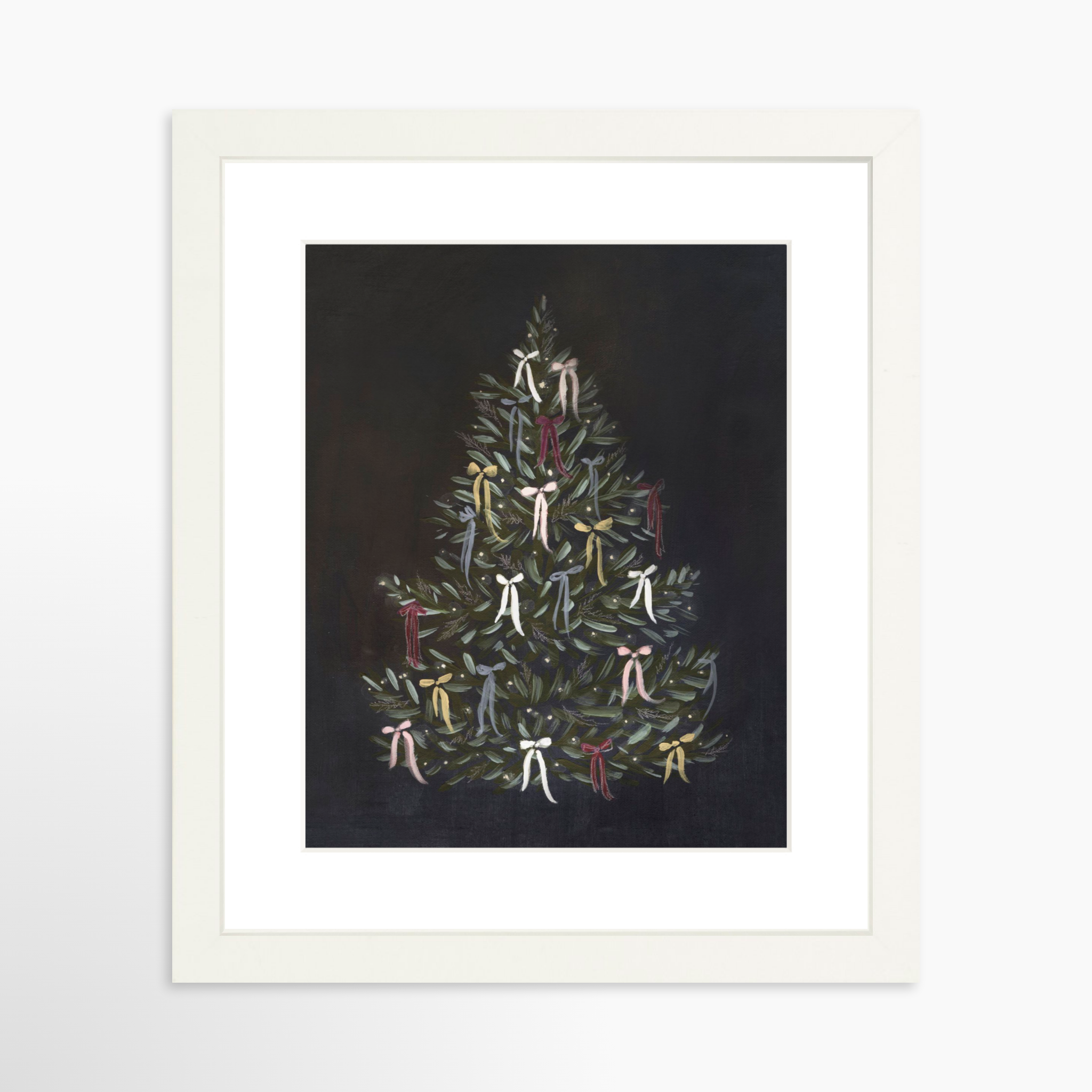 8x10 / White Frame + White Mat