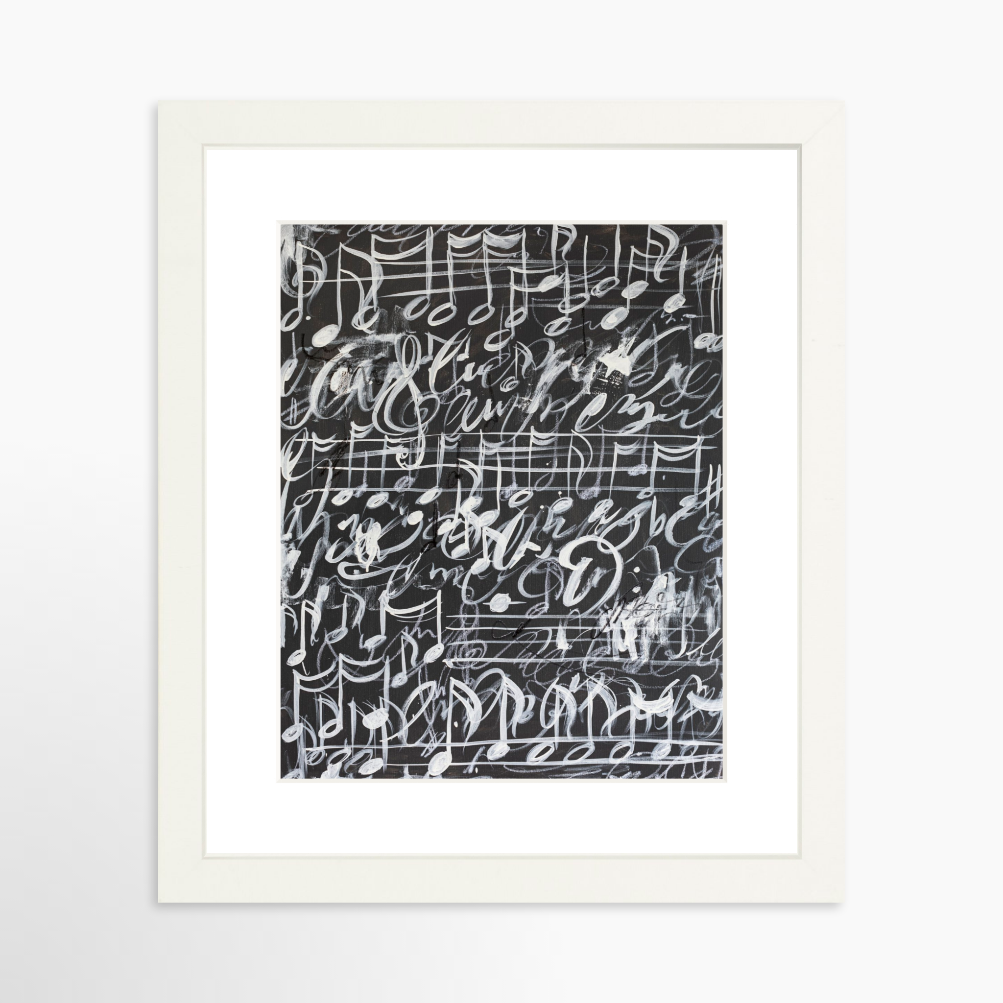 8x10 / White Frame + White Mat