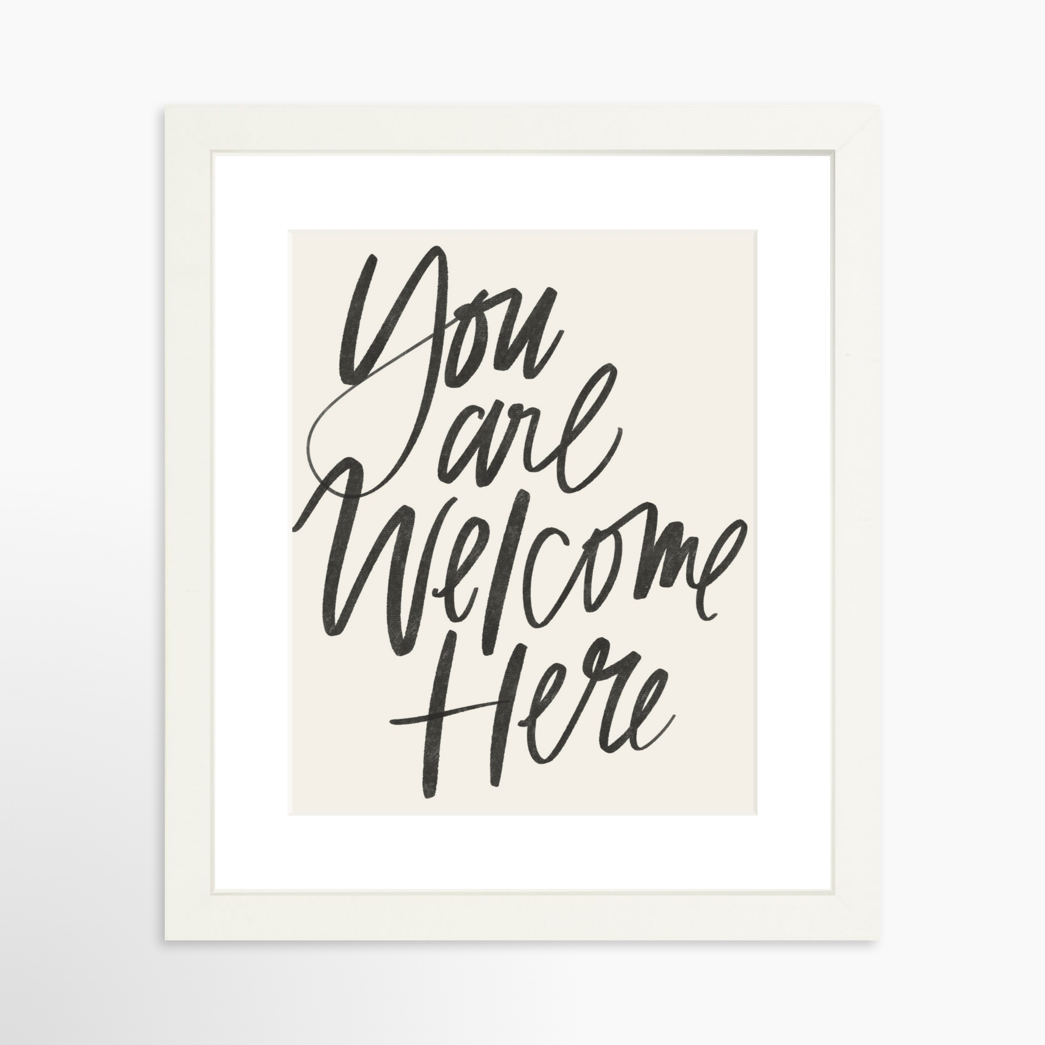 8x10 / White Frame + White Mat