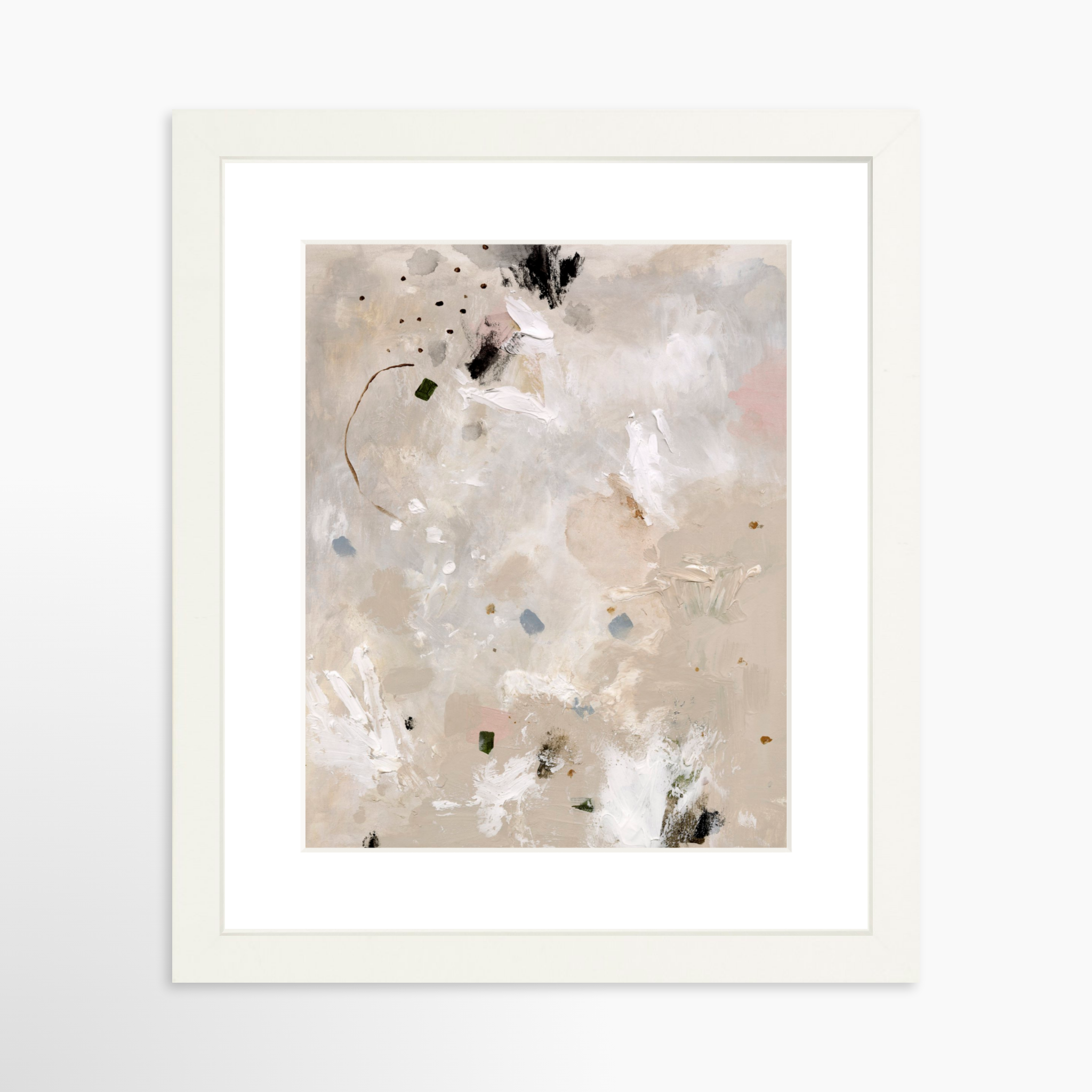 8x10 / White Frame + White Mat