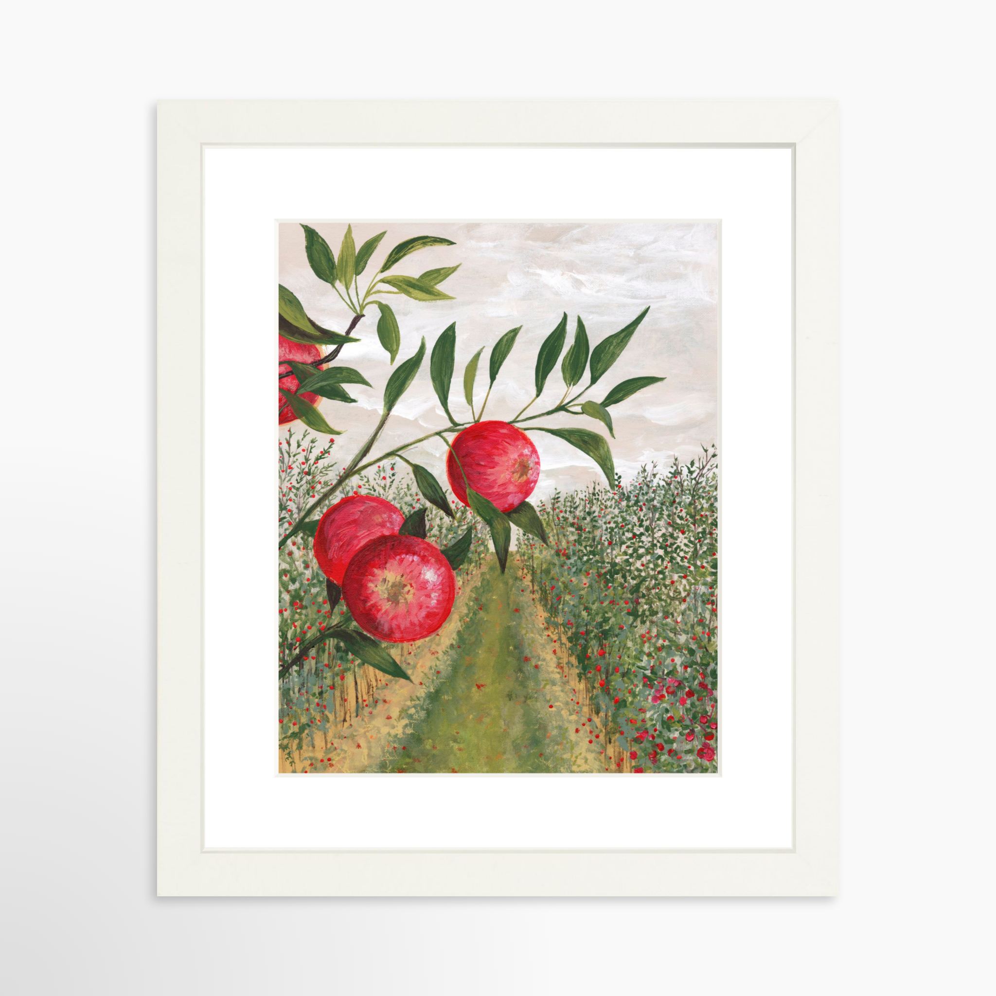 8x10 / White Frame + White Mat