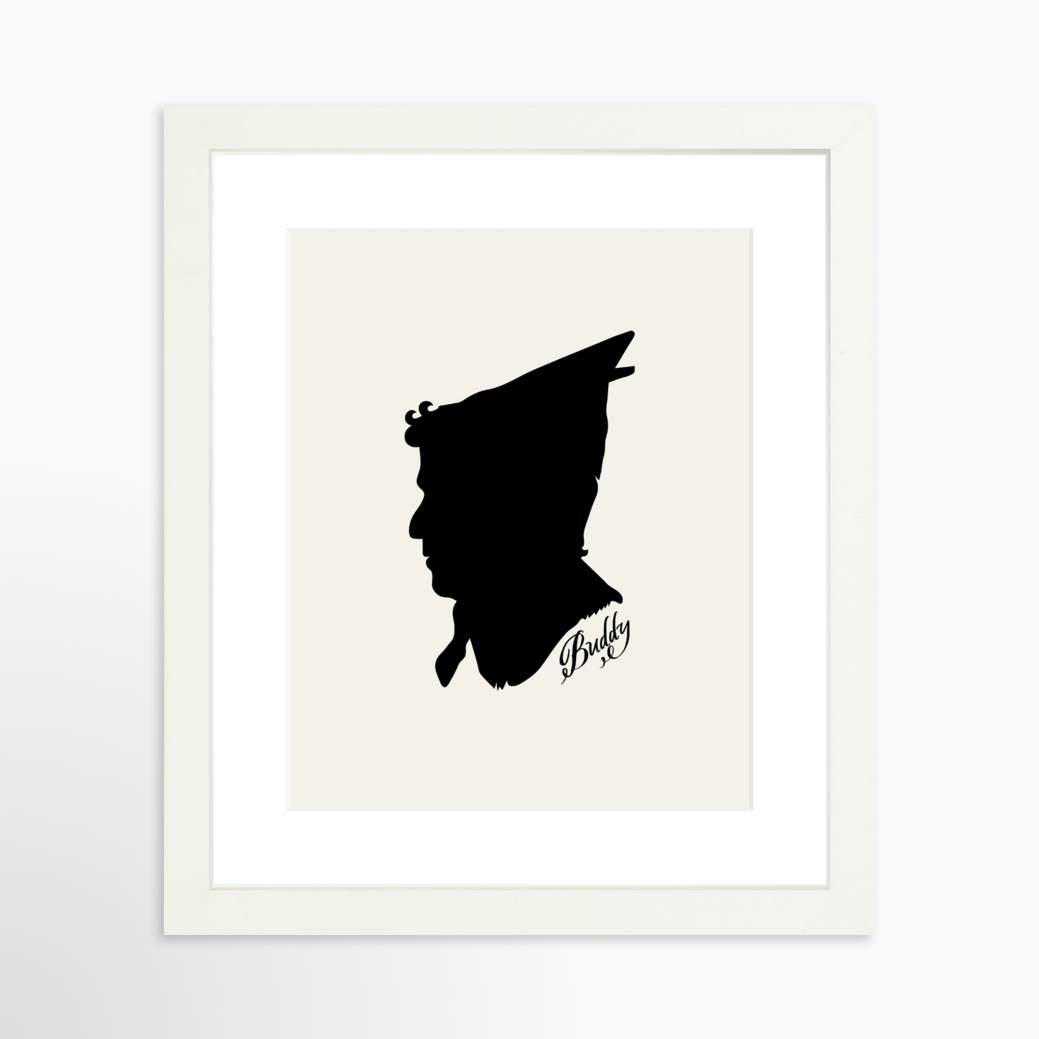 8x10 / White Frame + White Mat