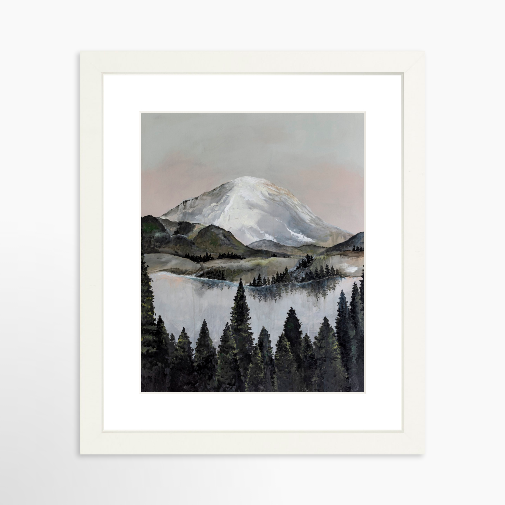 8x10 / White Frame + White Mat
