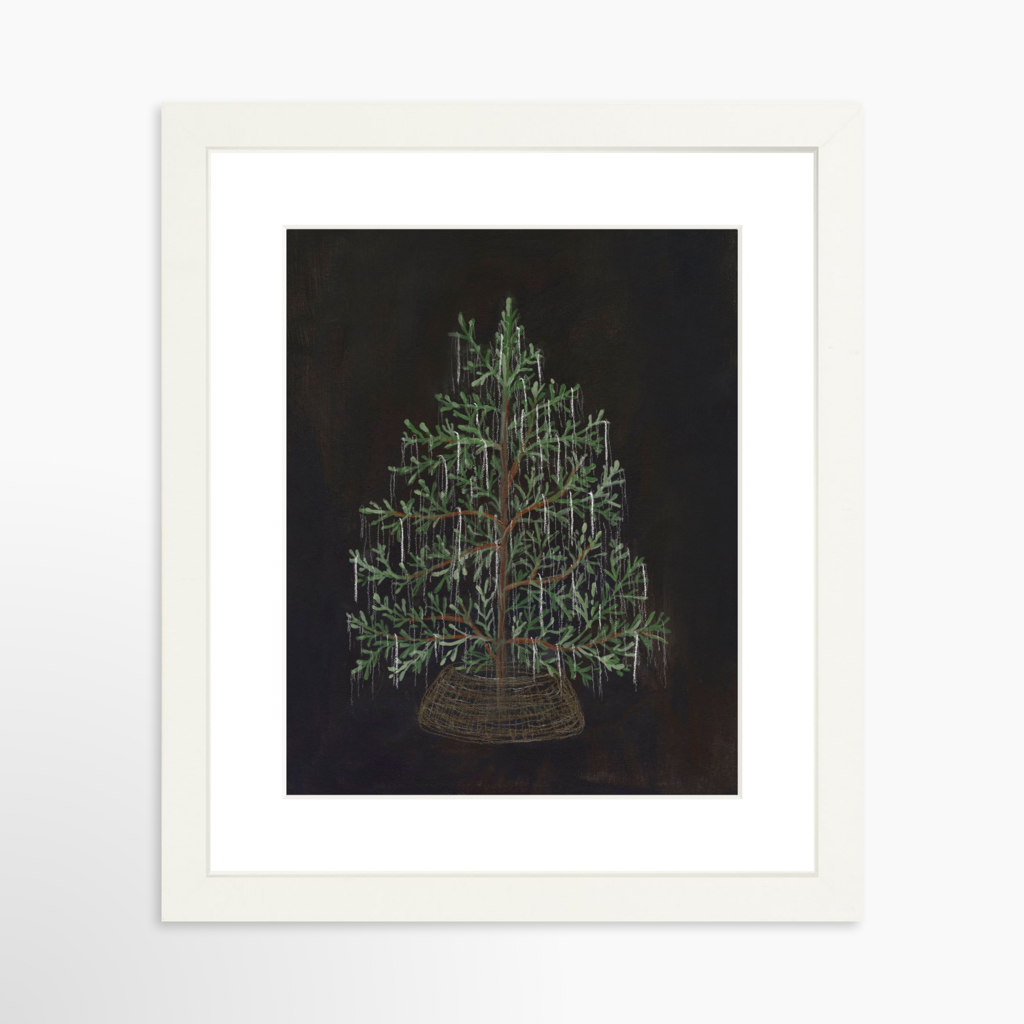 8x10 / White Frame + White Mat