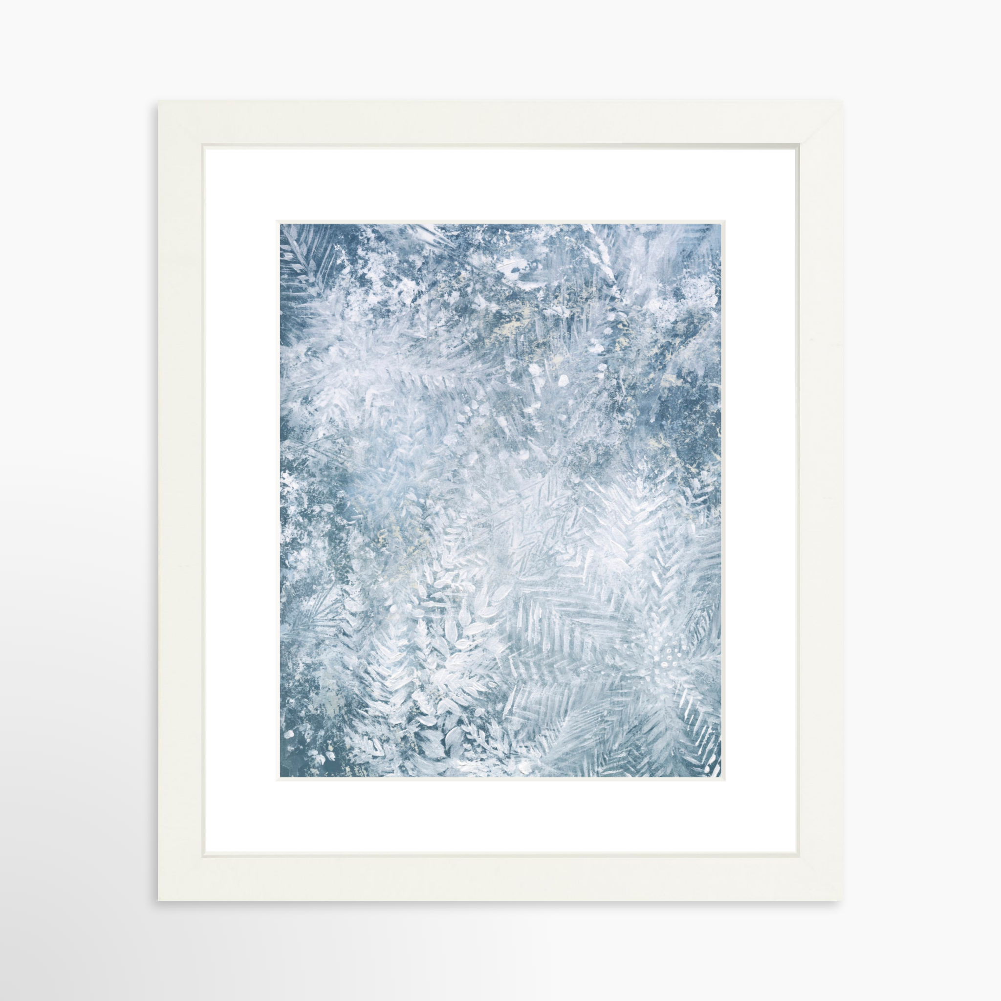 8x10 / White Frame + White Mat