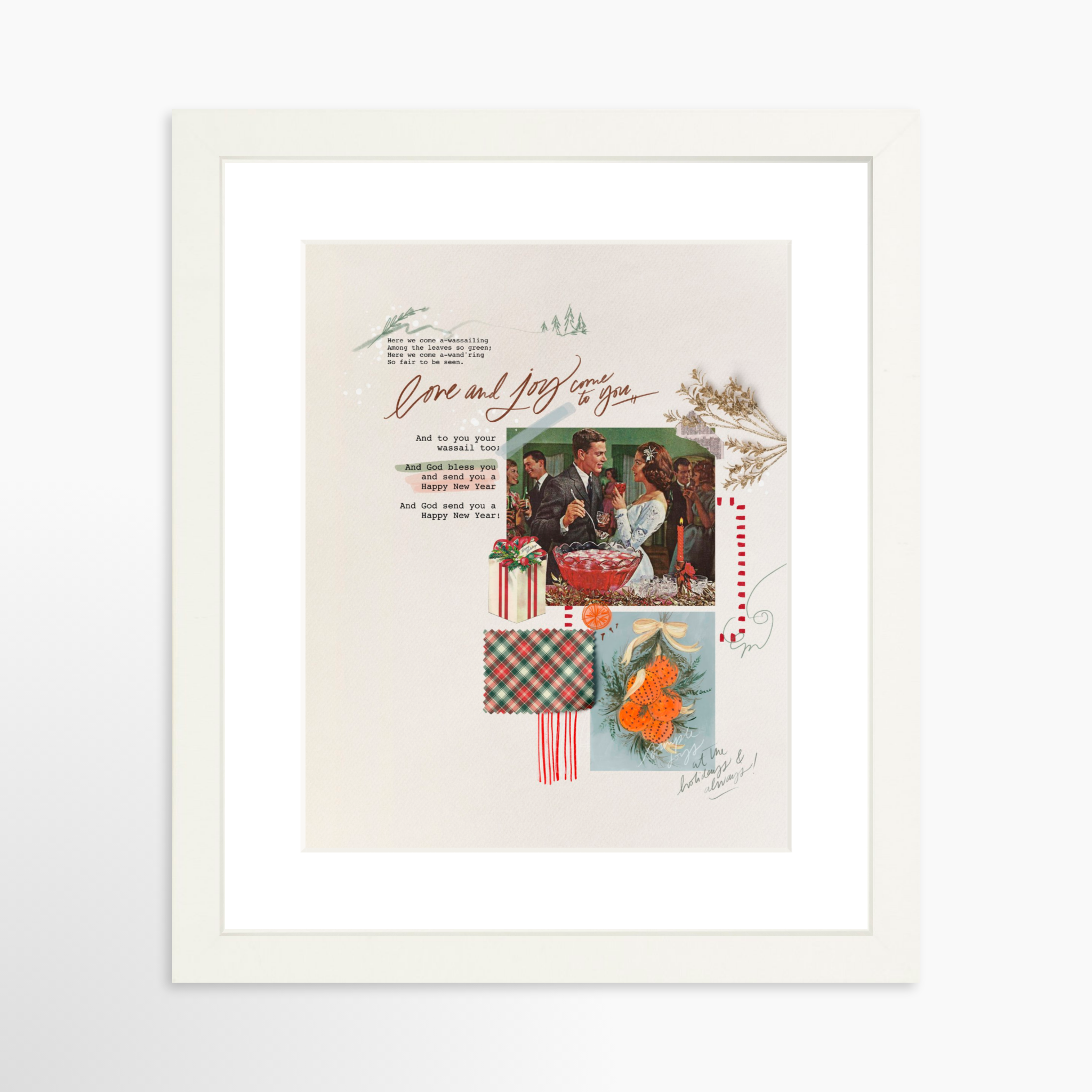 8x10 / White Frame + White Mat