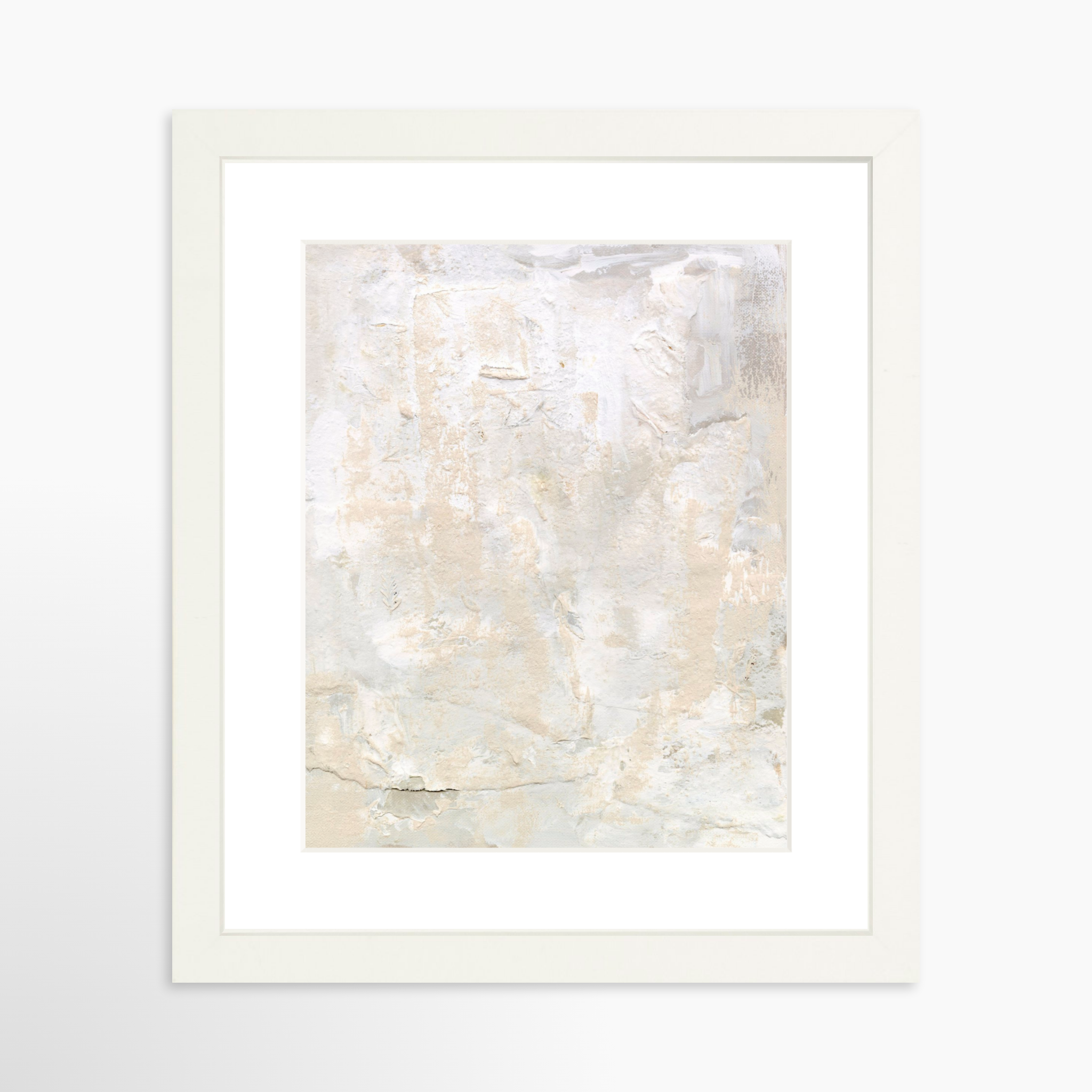 8x10 / White Frame + White Mat