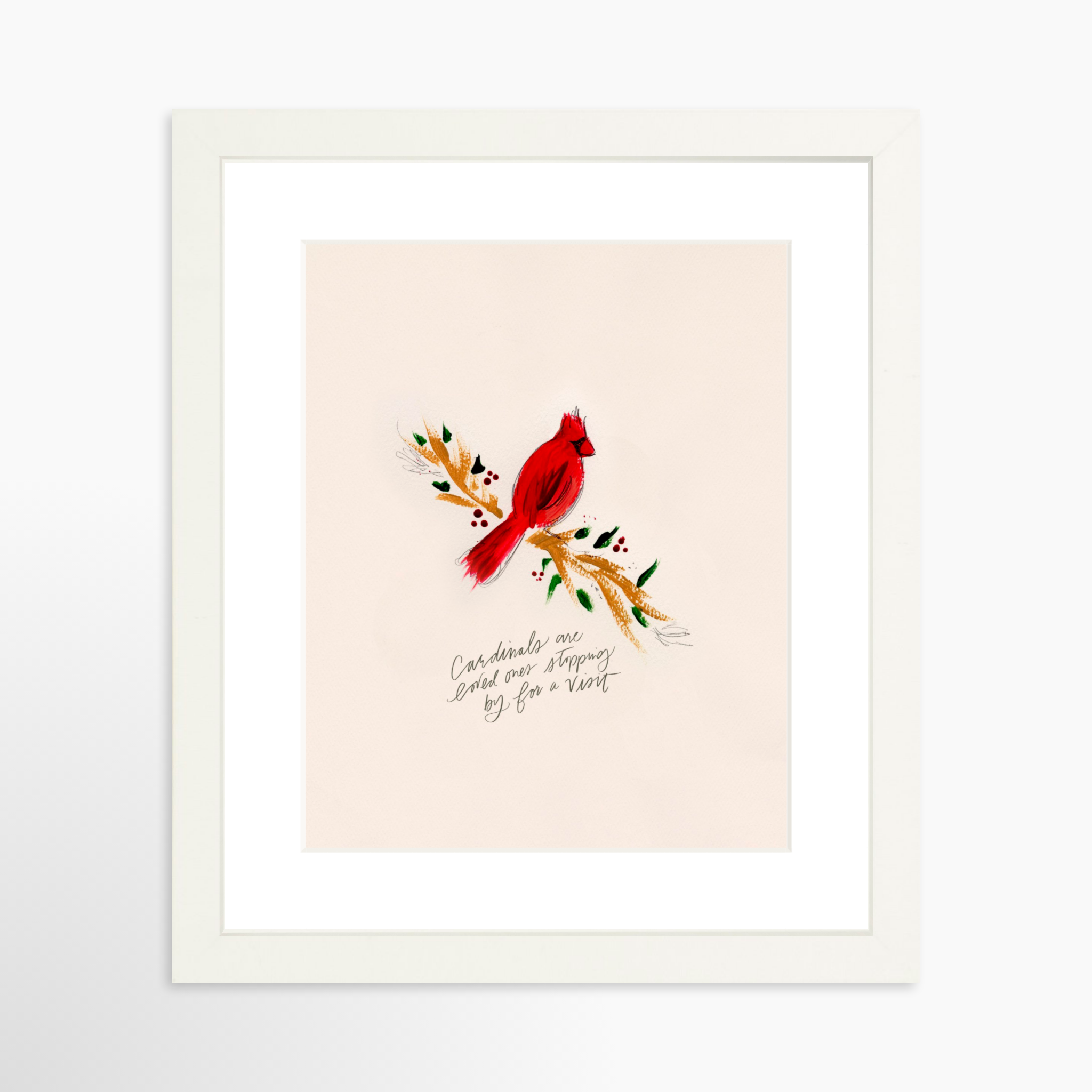 8x10 / White Frame + White Mat