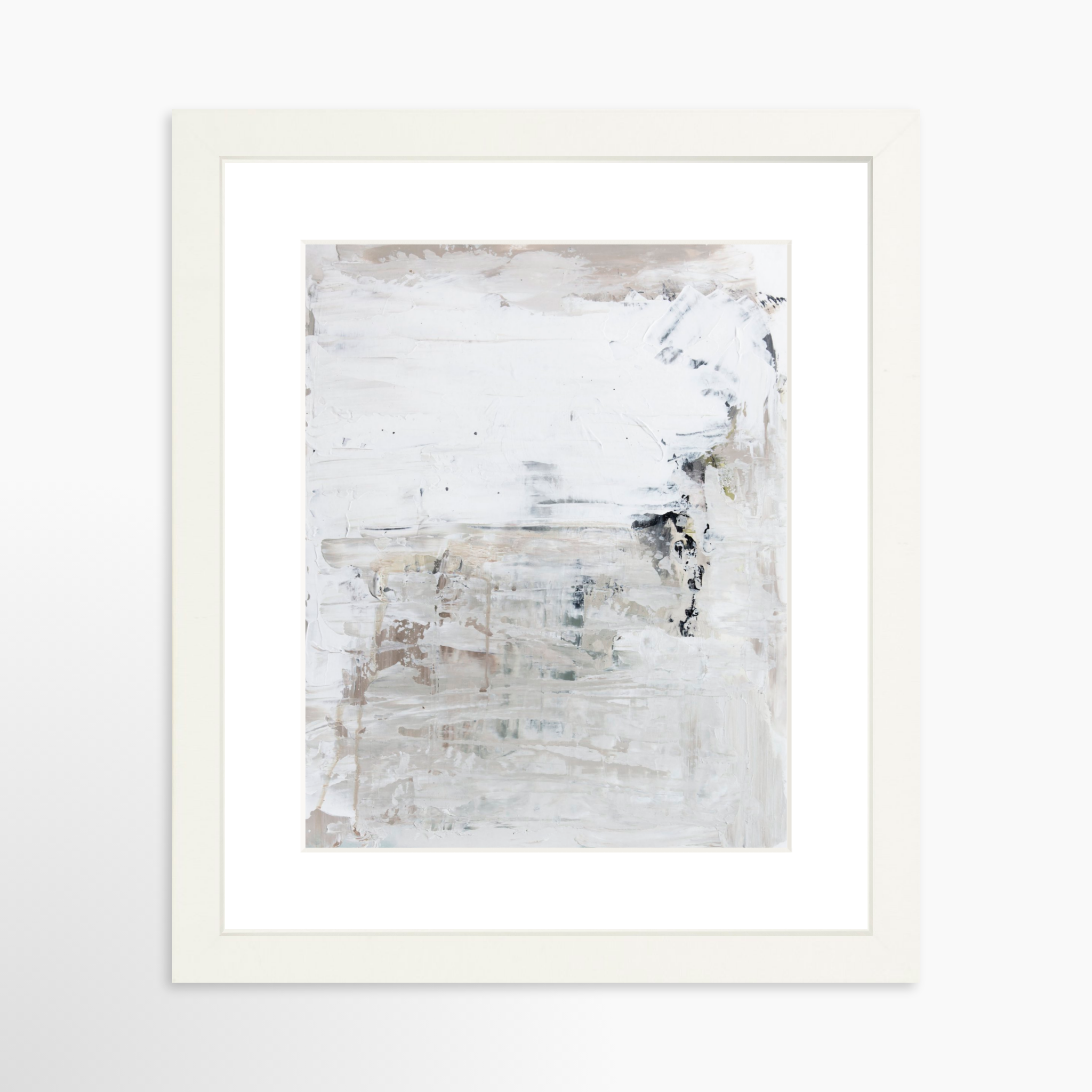 8x10 / White Frame + White Mat