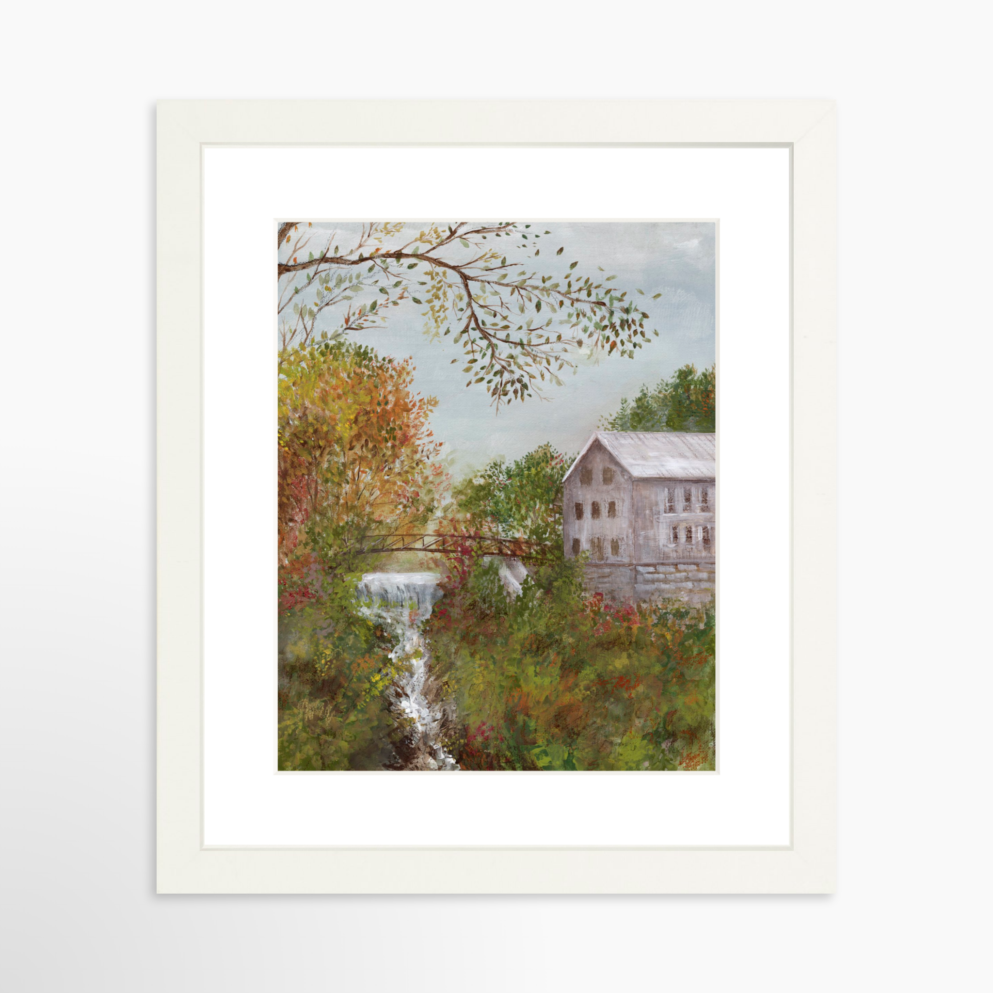 8x10 / White Frame + White Mat