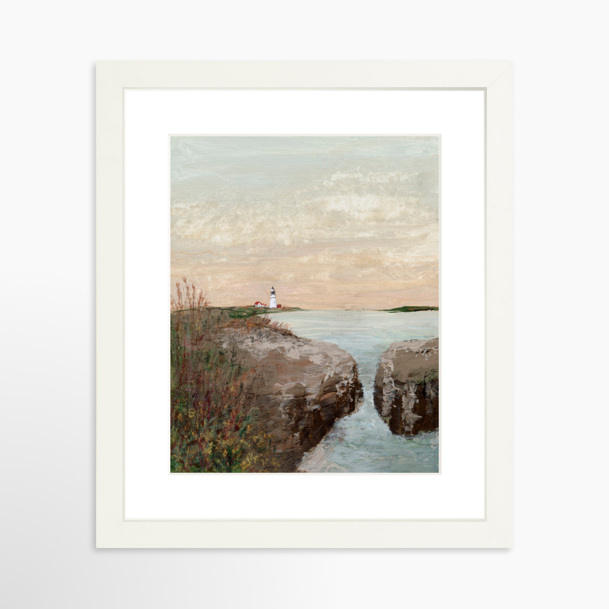 8x10 / White Frame + White Mat
