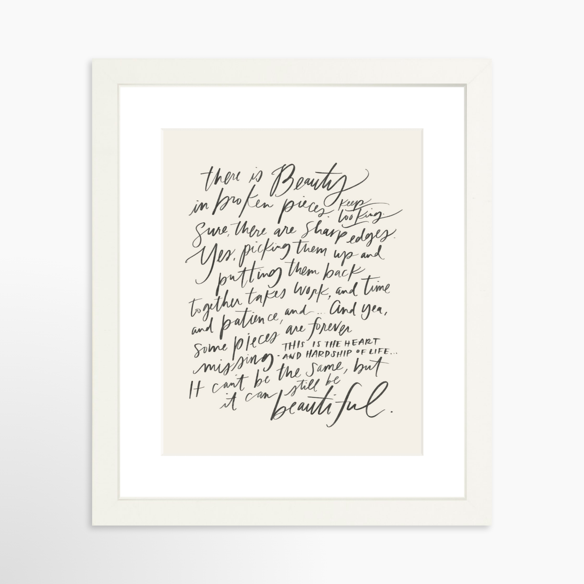 8x10 / White Frame + White Mat