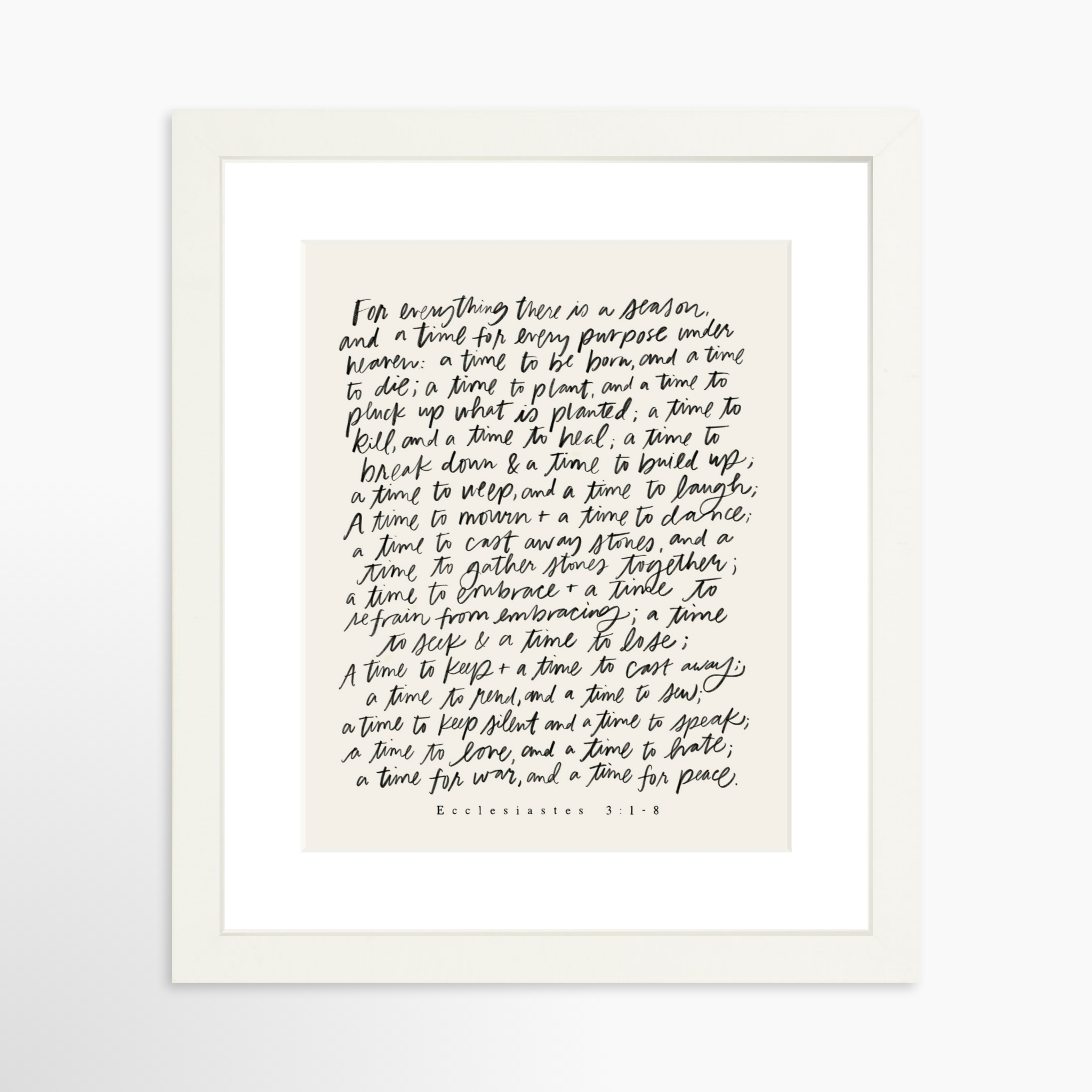 8x10 / White Frame + White Mat
