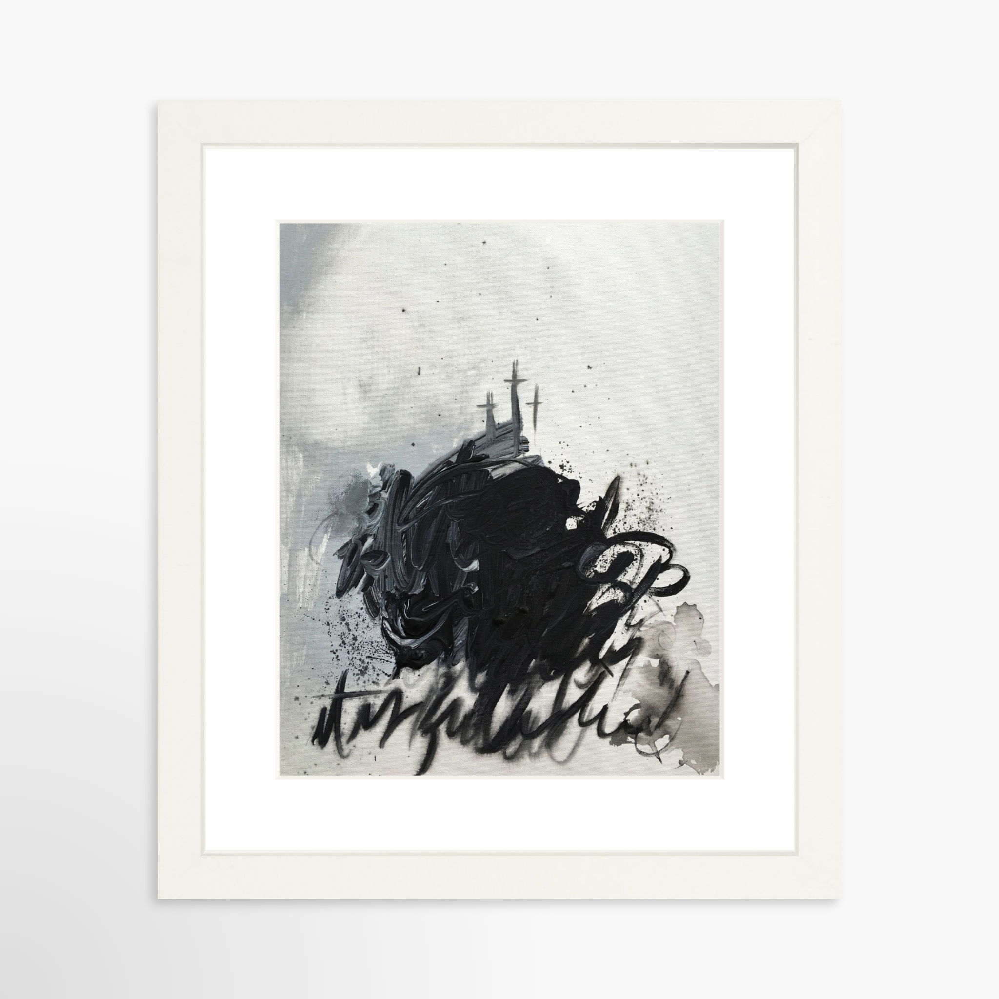 8x10 / White Frame + White Mat