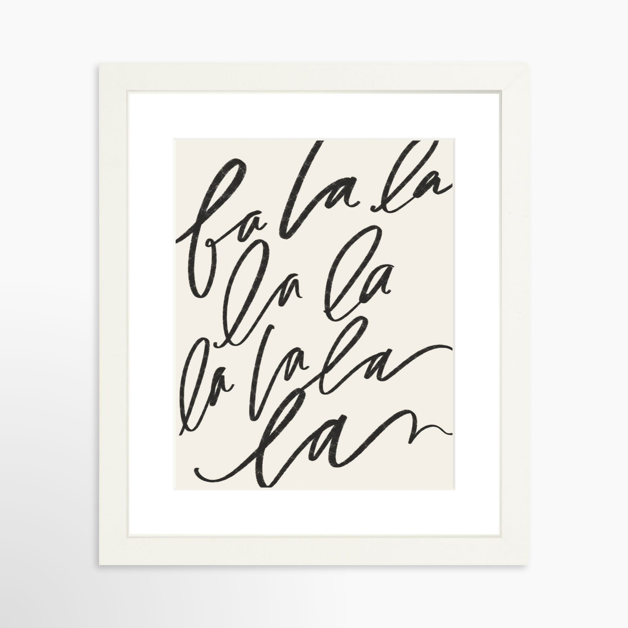 8x10 / White Frame + White Mat