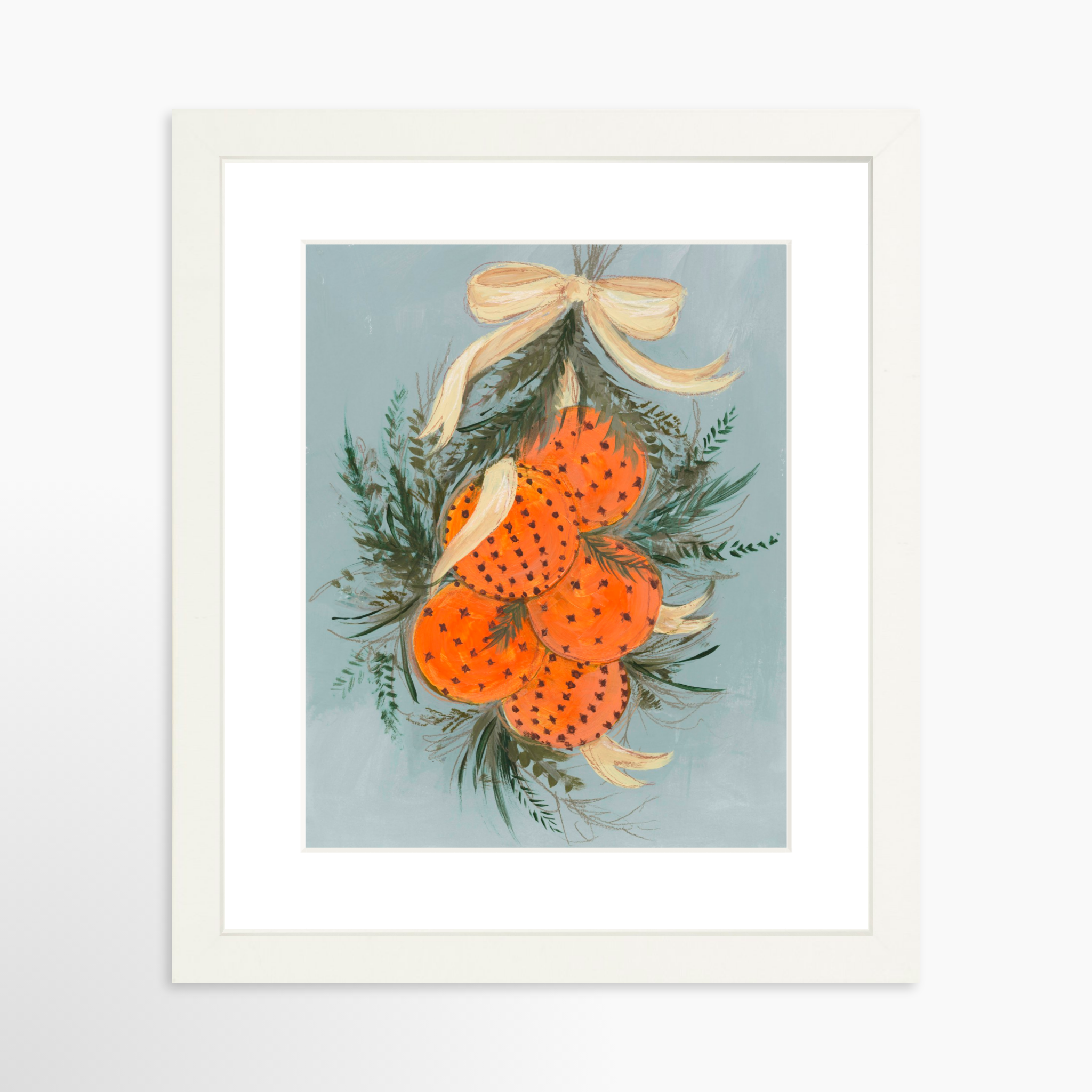 8x10 / White Frame + White Mat