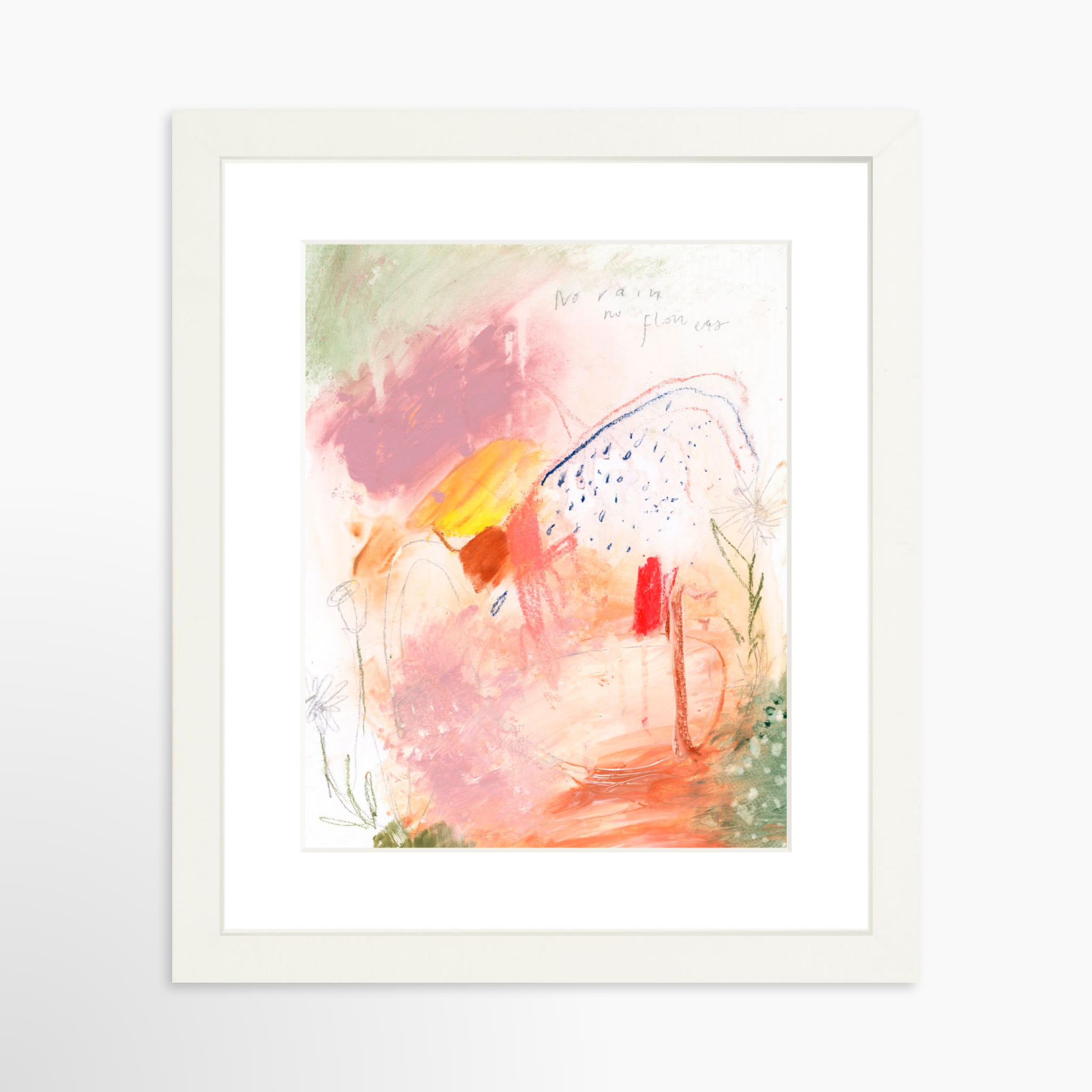 8x10 / White Frame + White Mat