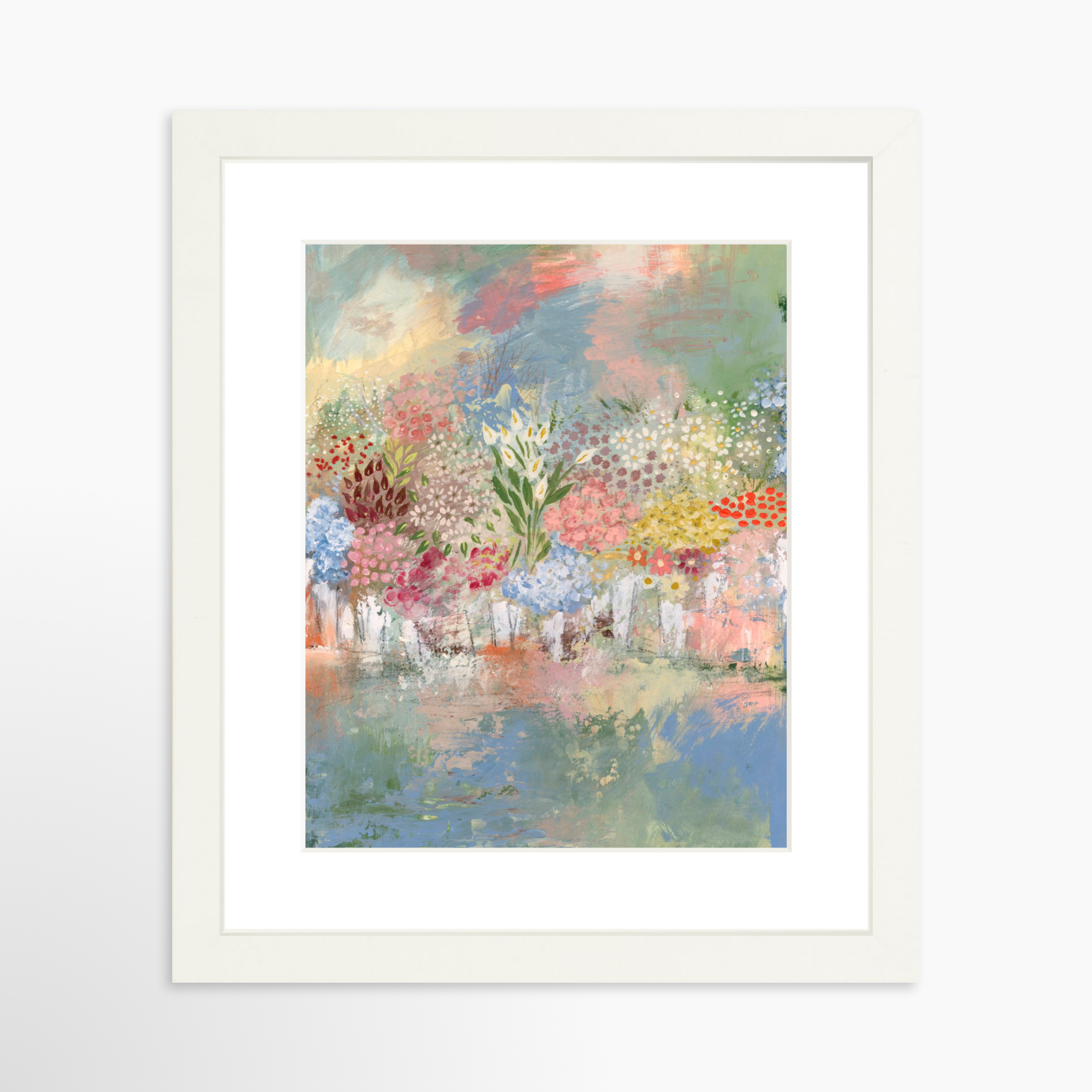 8x10 / White Frame + White Mat