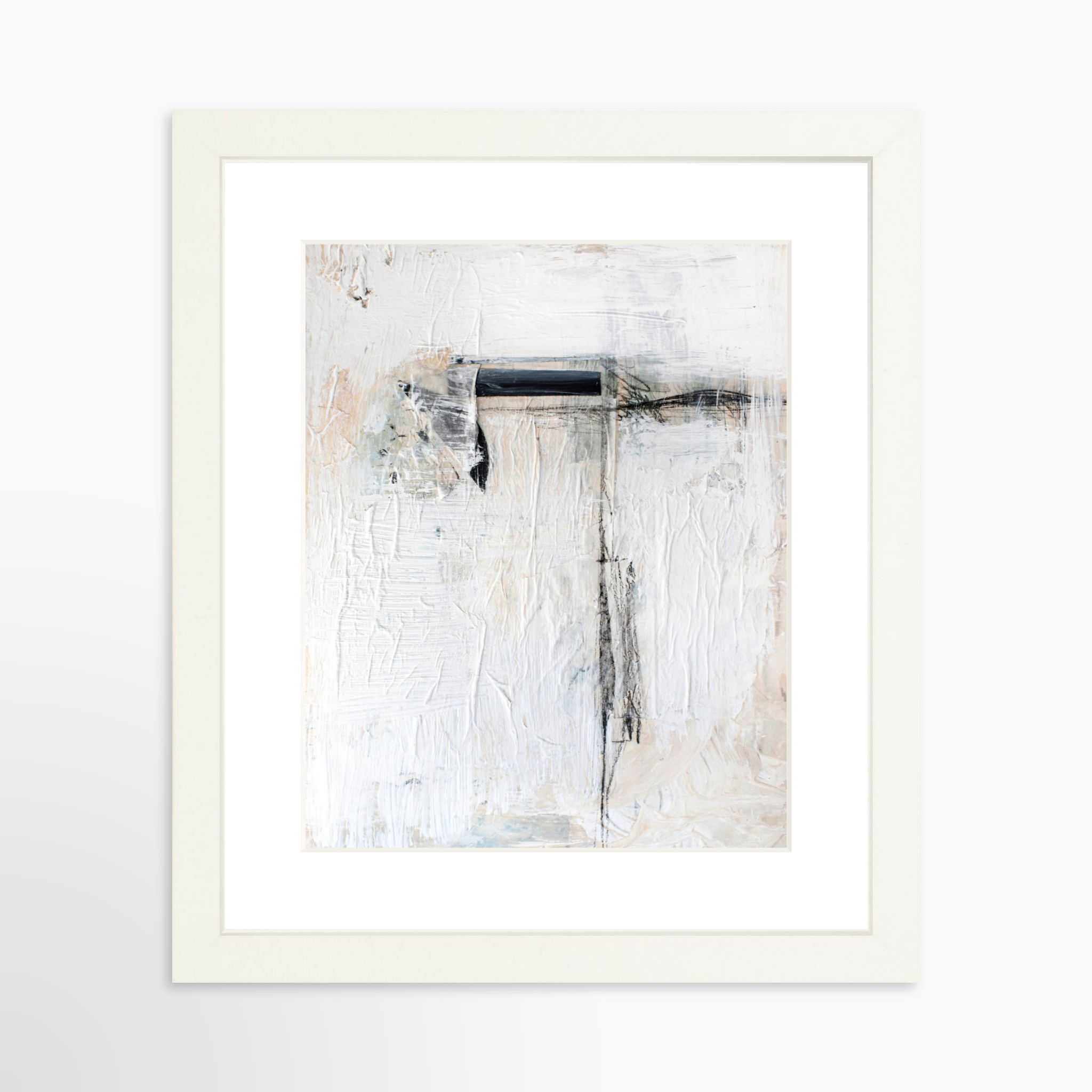 8x10 / White Frame + White Mat